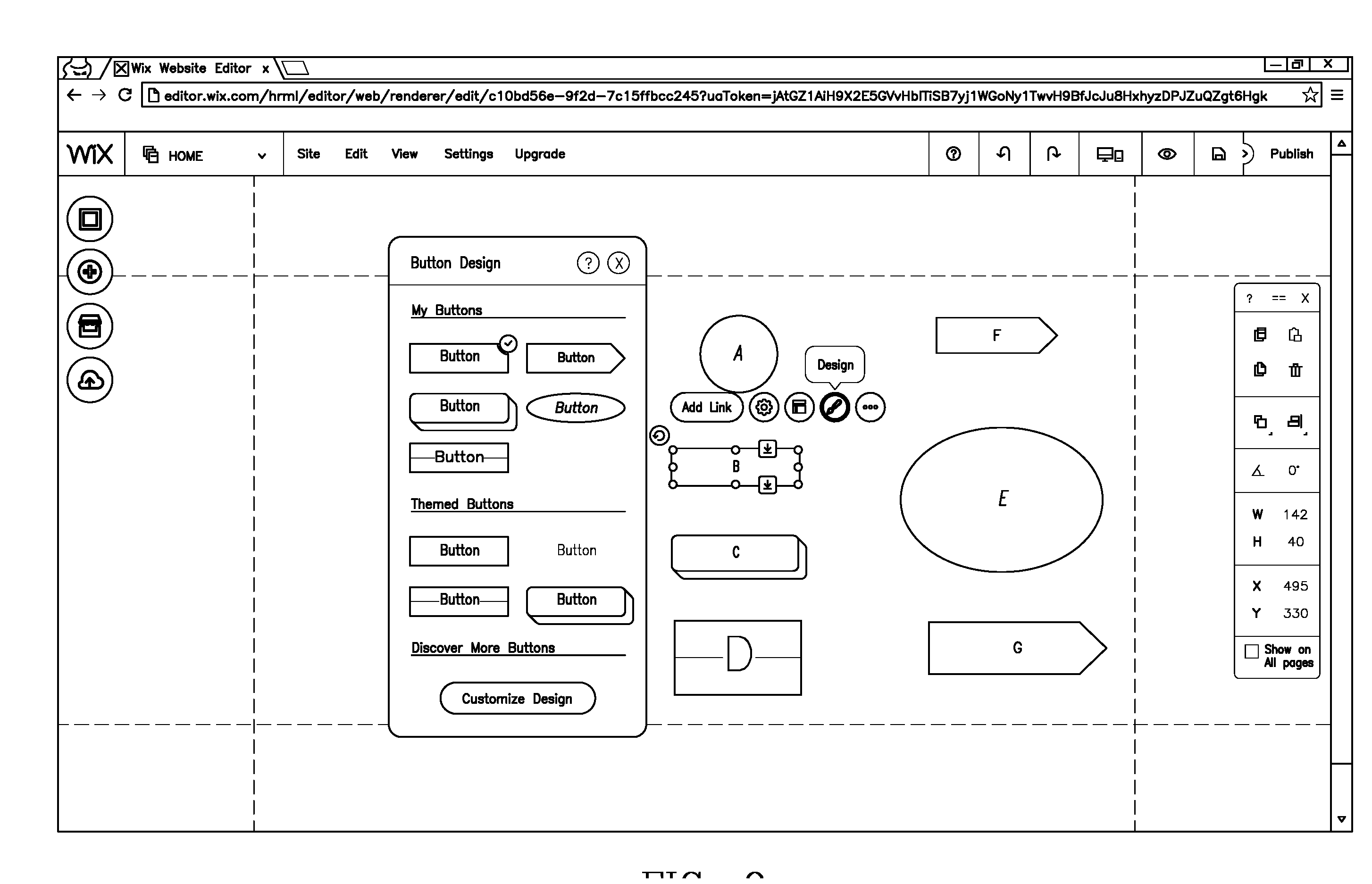 System and method for the generation of an adaptive user interface in a website building system