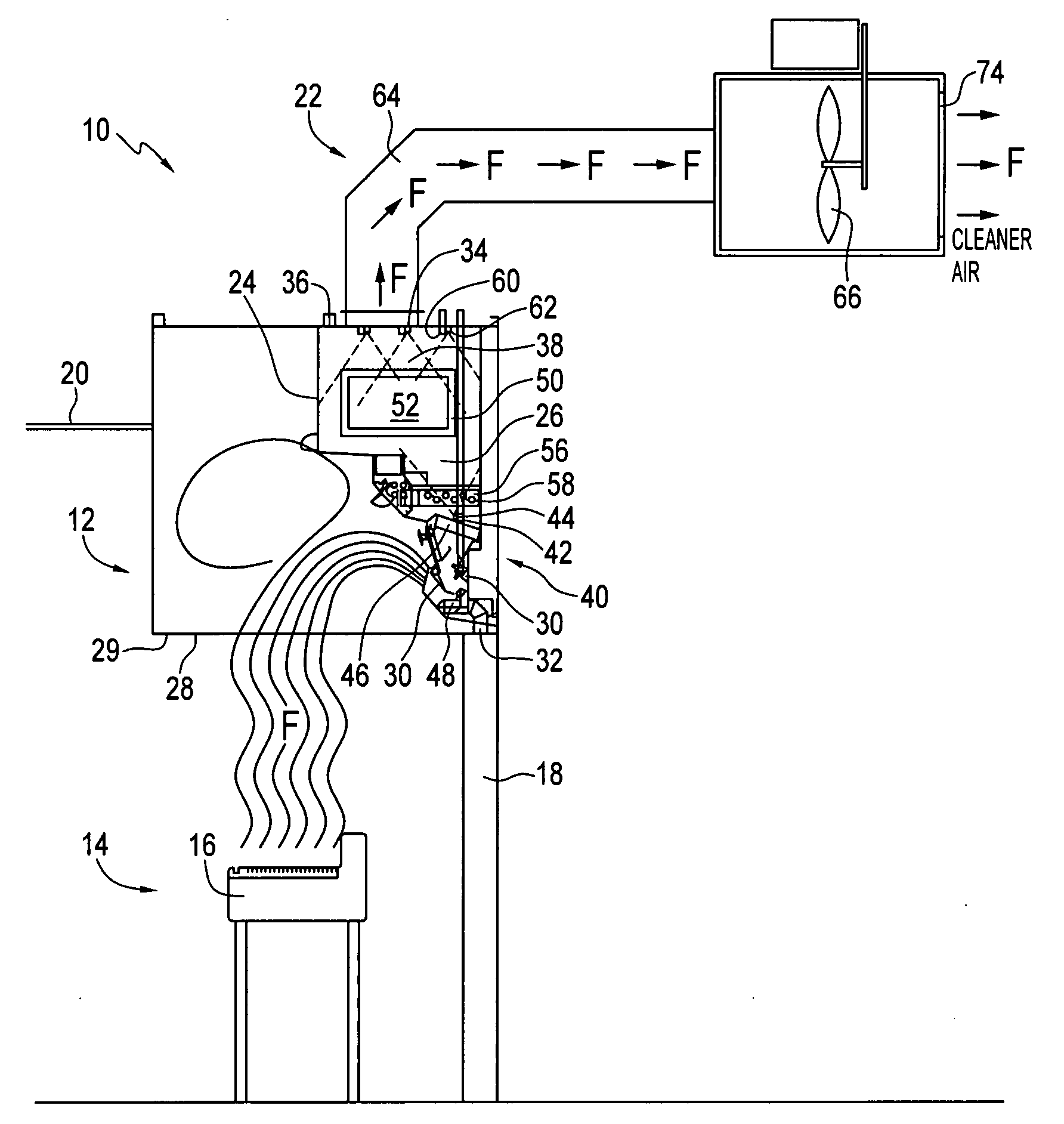 Hood and pollution control unit with ultra violet light and electro-static precipitator