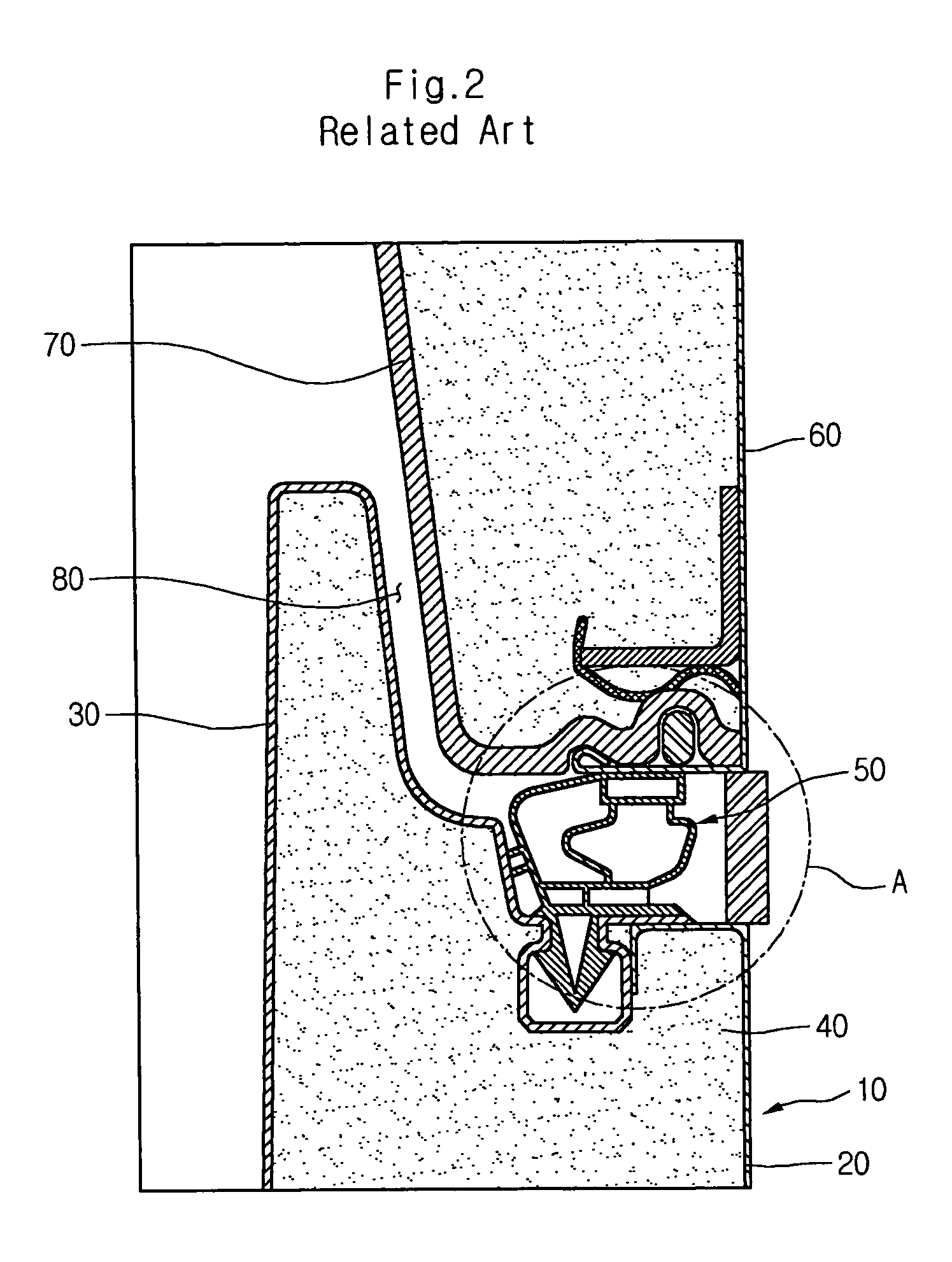 Sealing structure of refrigerator