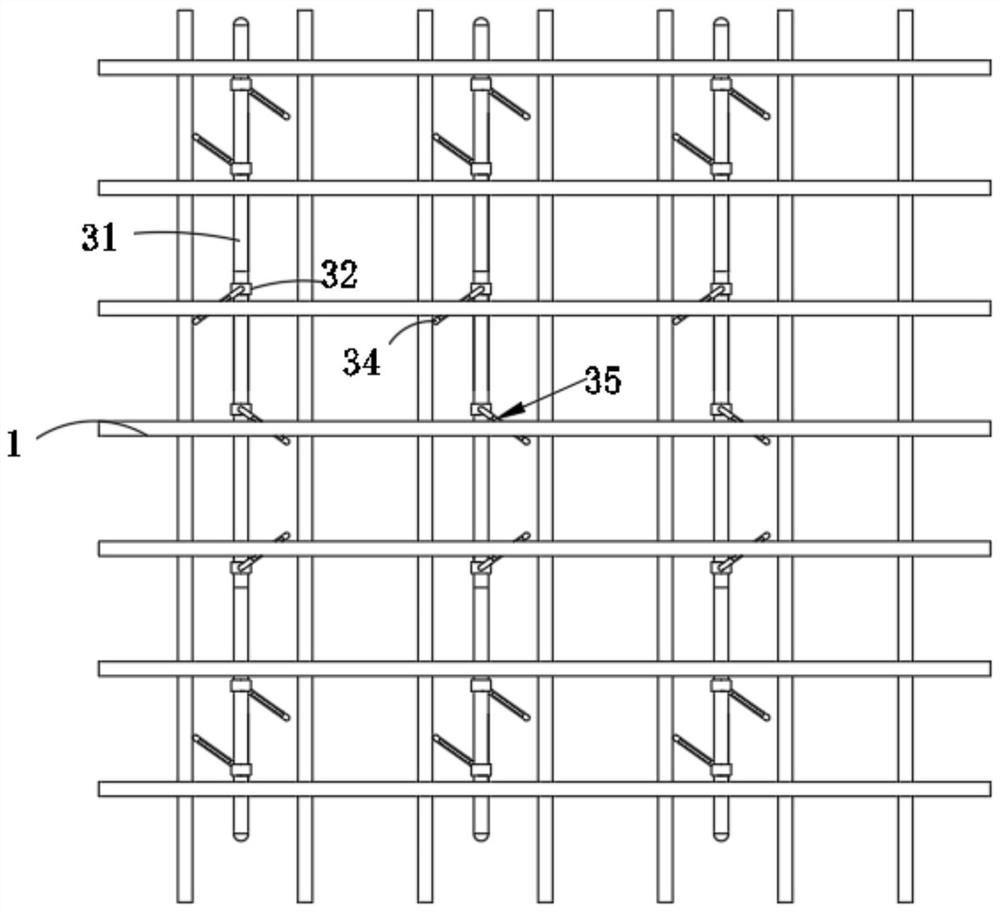 Raft plate steel bar support device