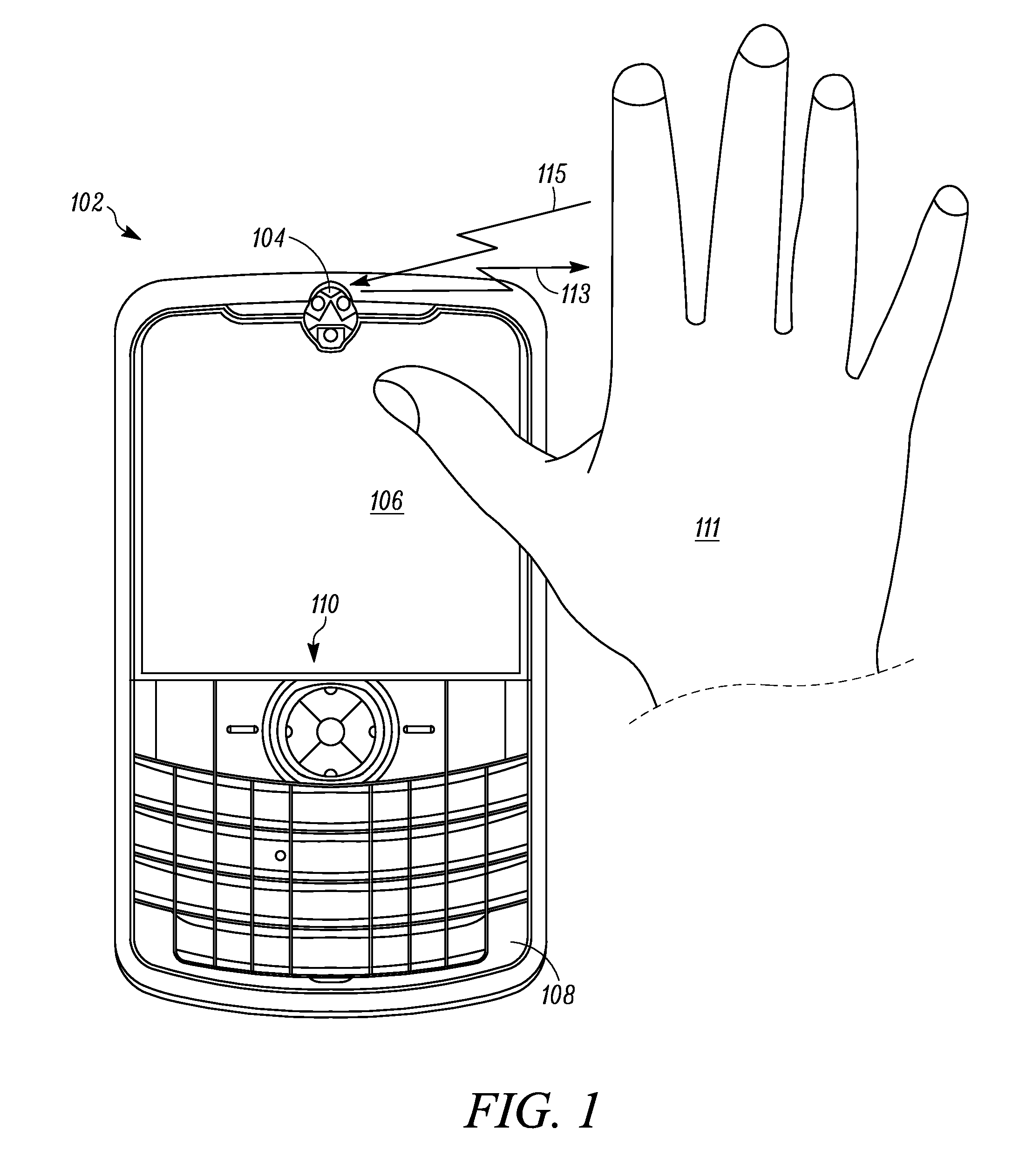 Electronic device with sensing assembly and method for interpreting offset gestures