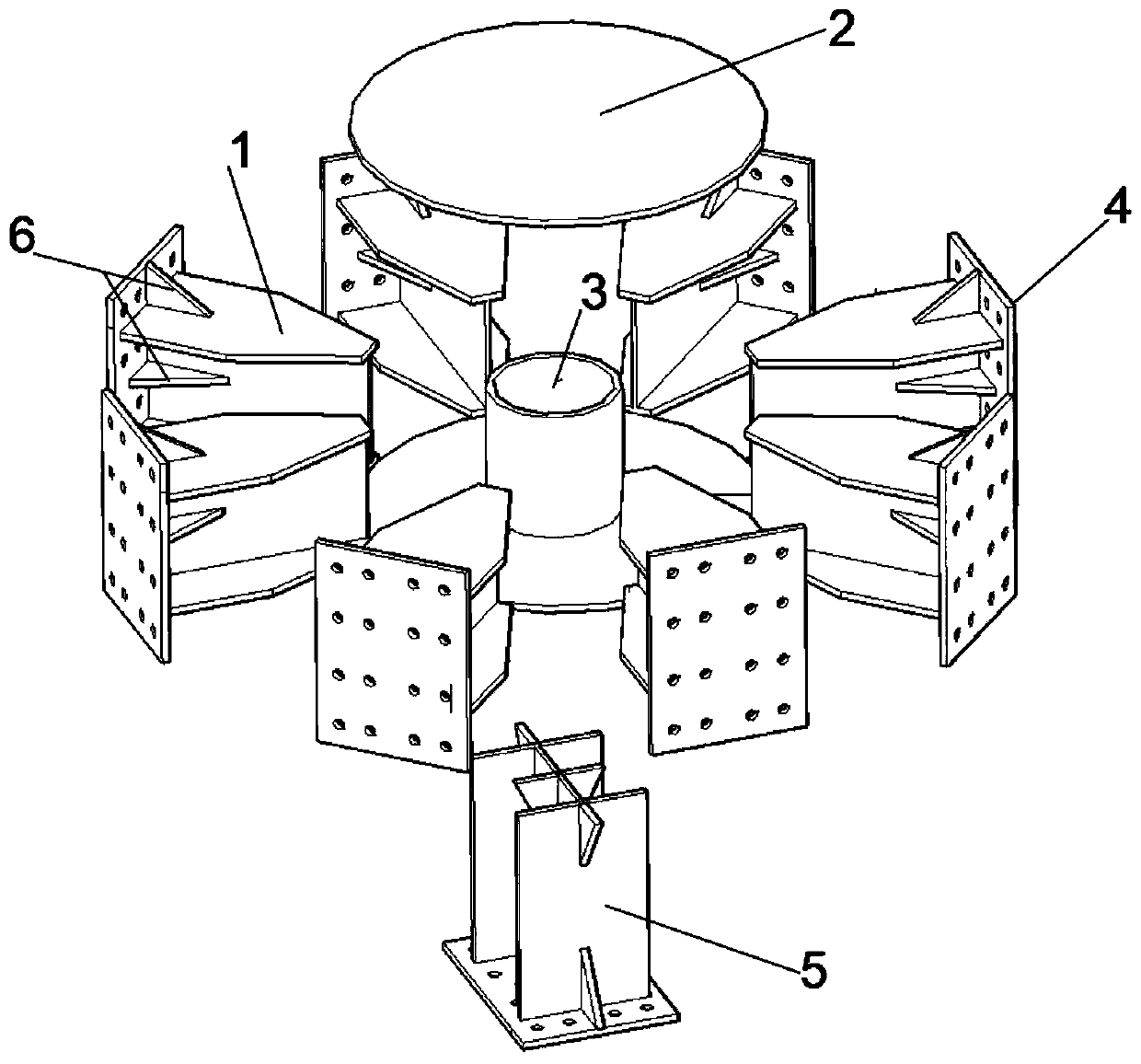 Profile steel inner support system joint