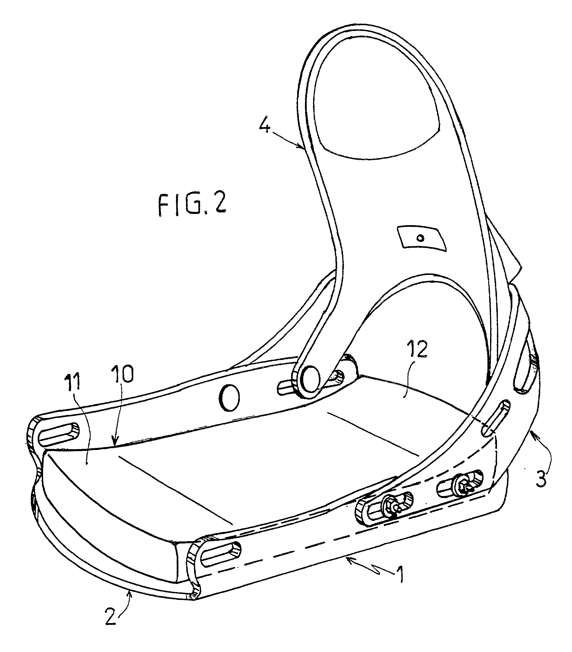 Interface element used on a snowboard