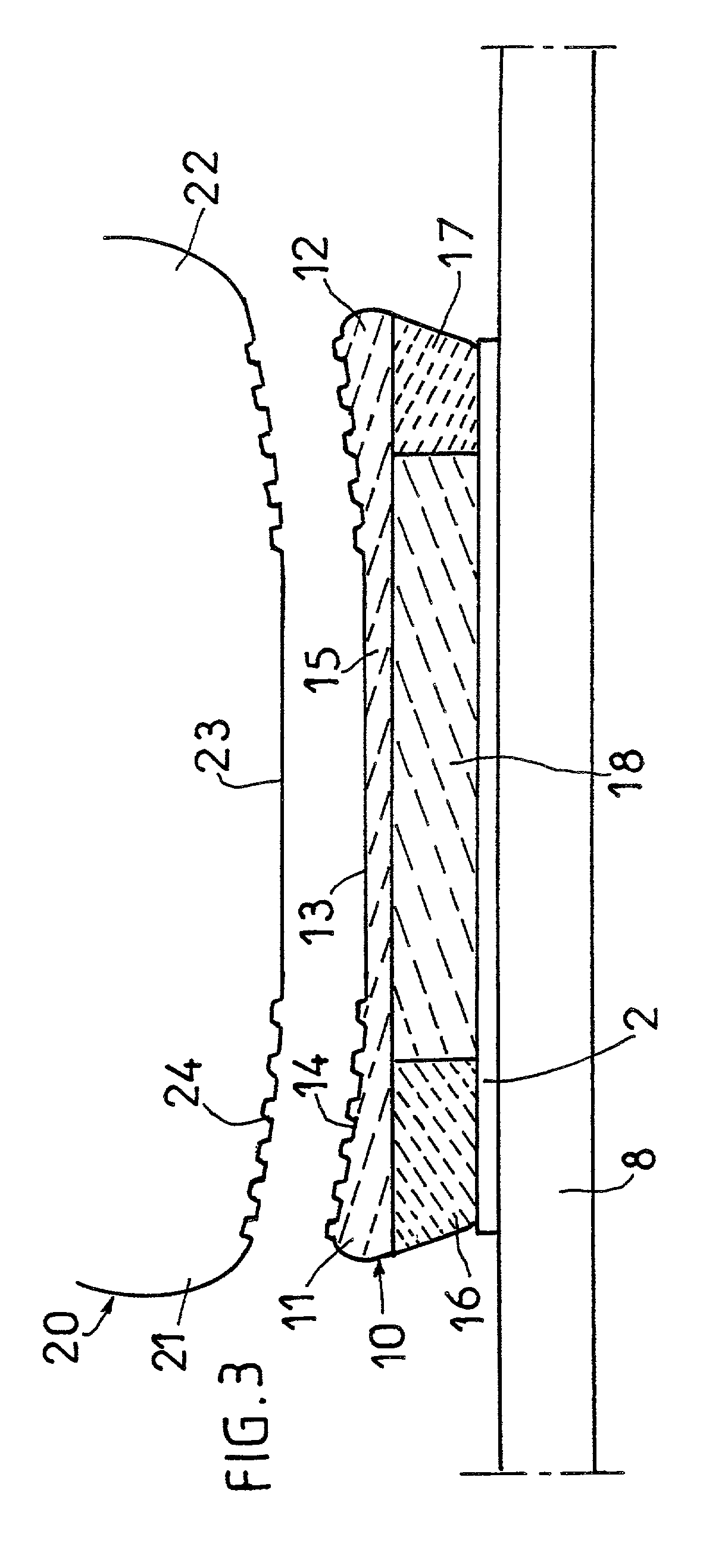 Interface element used on a snowboard