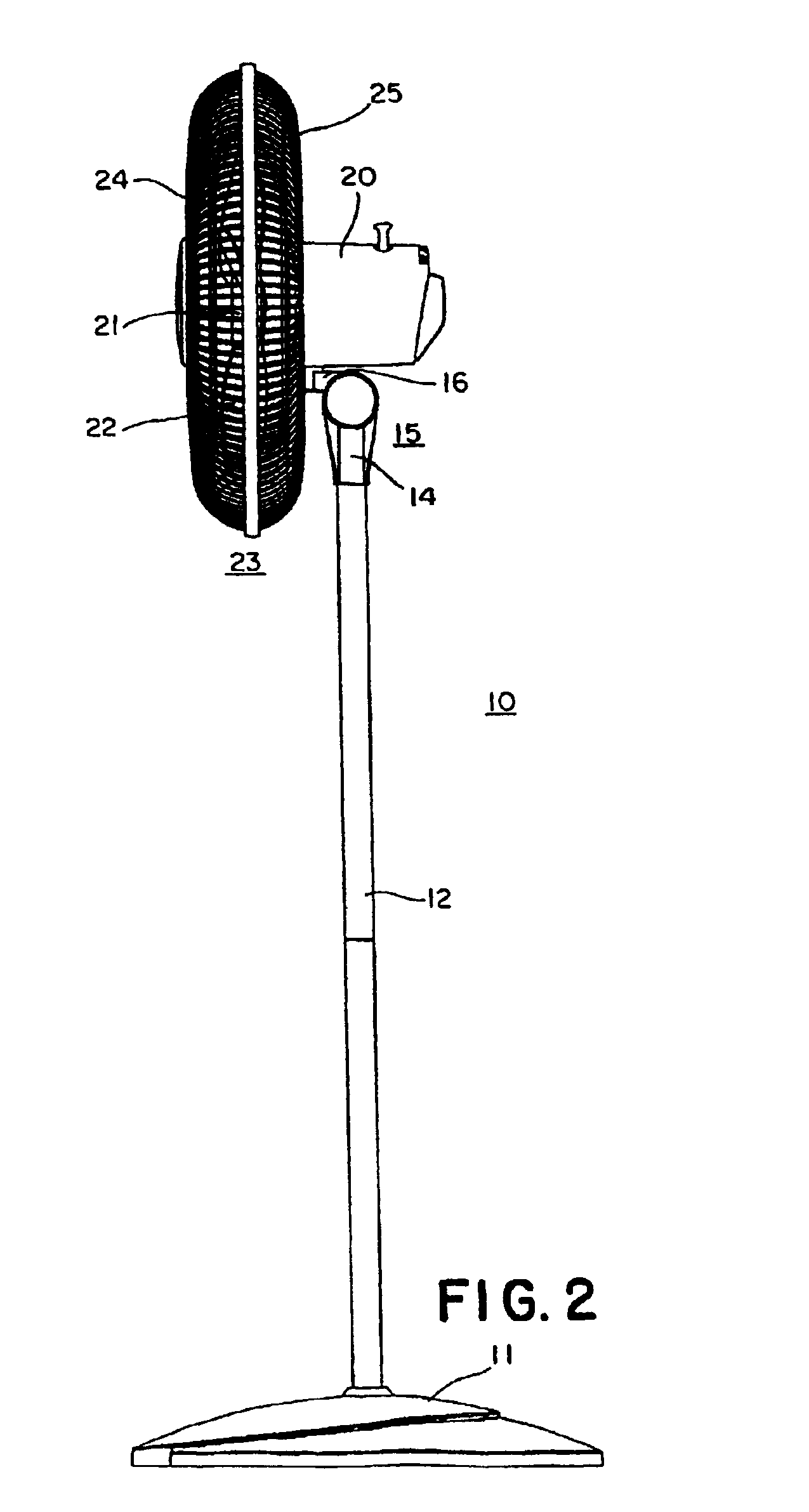 Ratchet assembly for electric fan