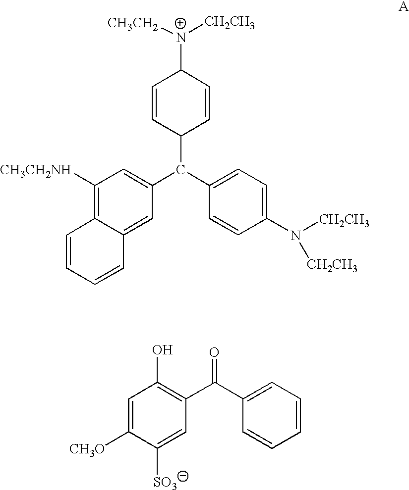 Imageable composition containing colorant having a counter anion derived from a non-volatile acid