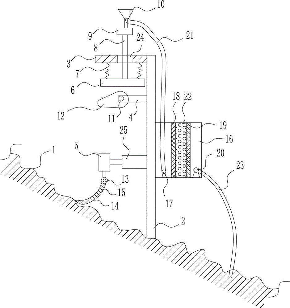 Quick treatment device for water used for rockery and fountain of urban park