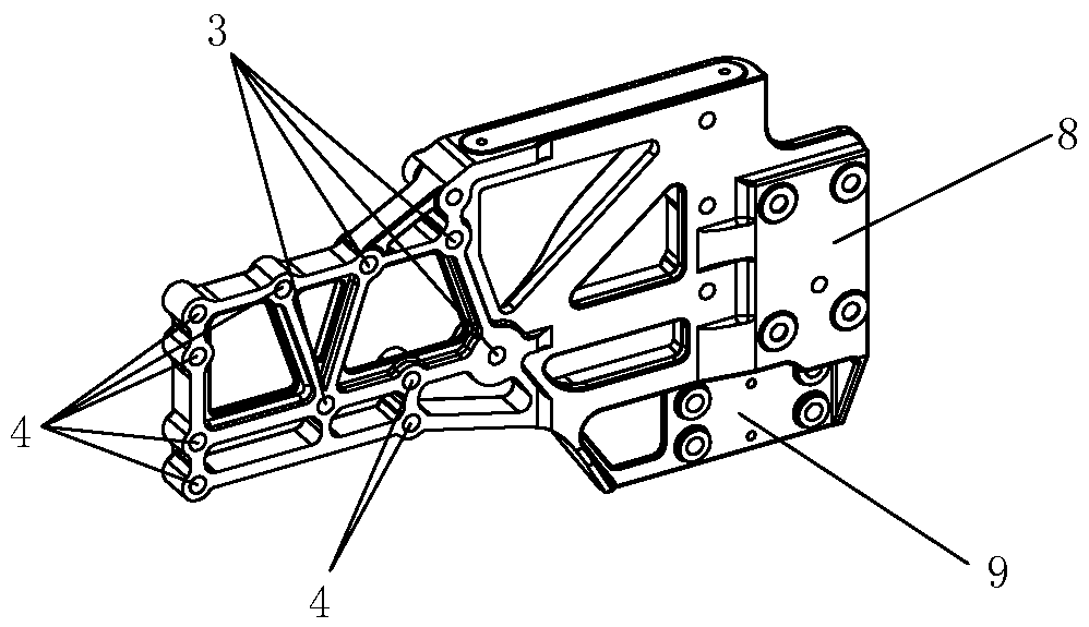 Frame front end overhanging beam support