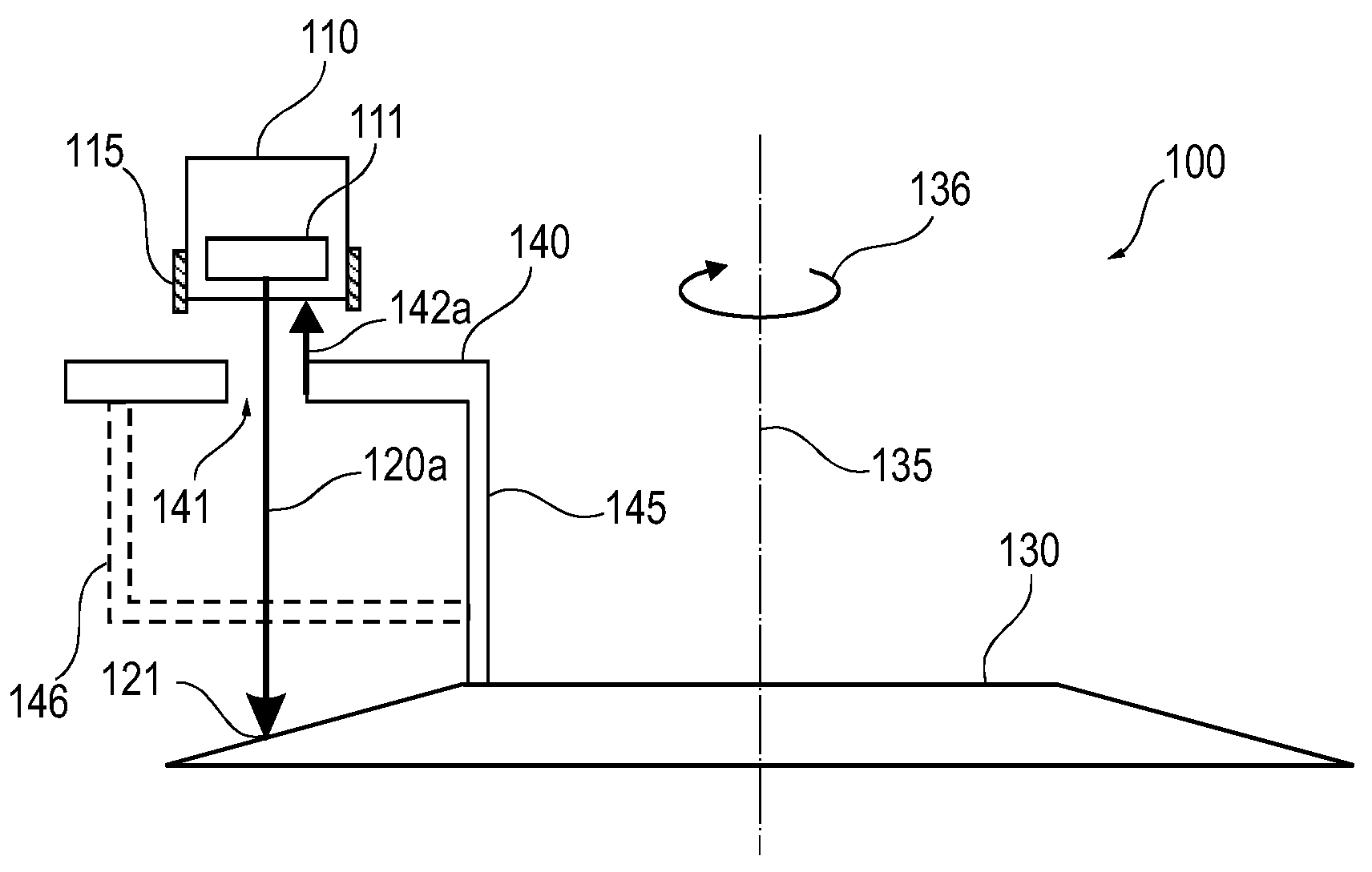 X-ray tube whose electron beam is manipulated synchronously with the rotational anode movement