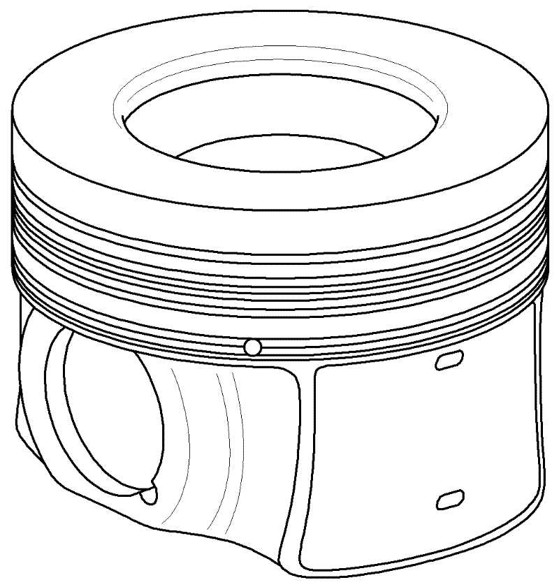 Sand casting a diesel piston with an as-cast, reentrant combustion bowl