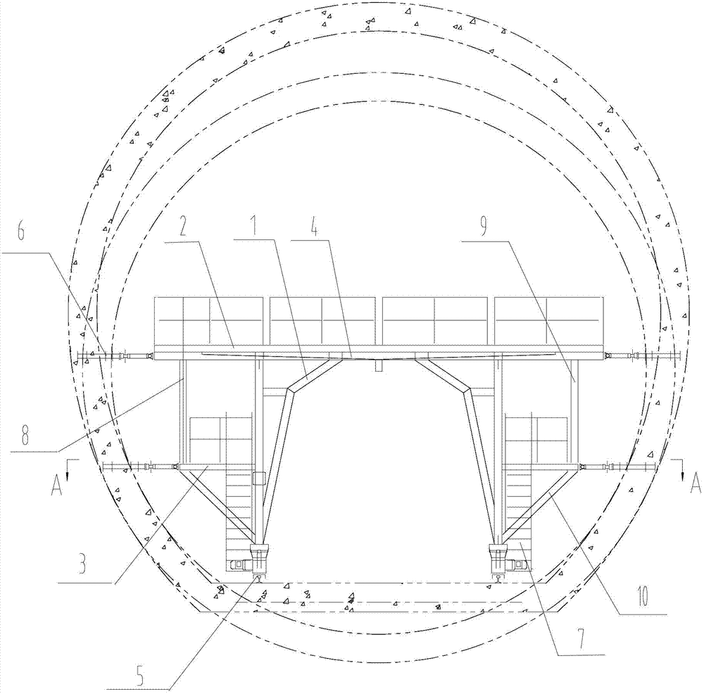 Self-propelled tunnel grouting trolley