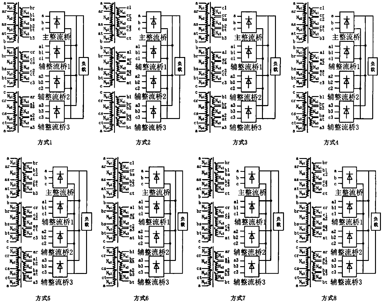 D-type asymmetrical 24-pulse autotransformer rectifier