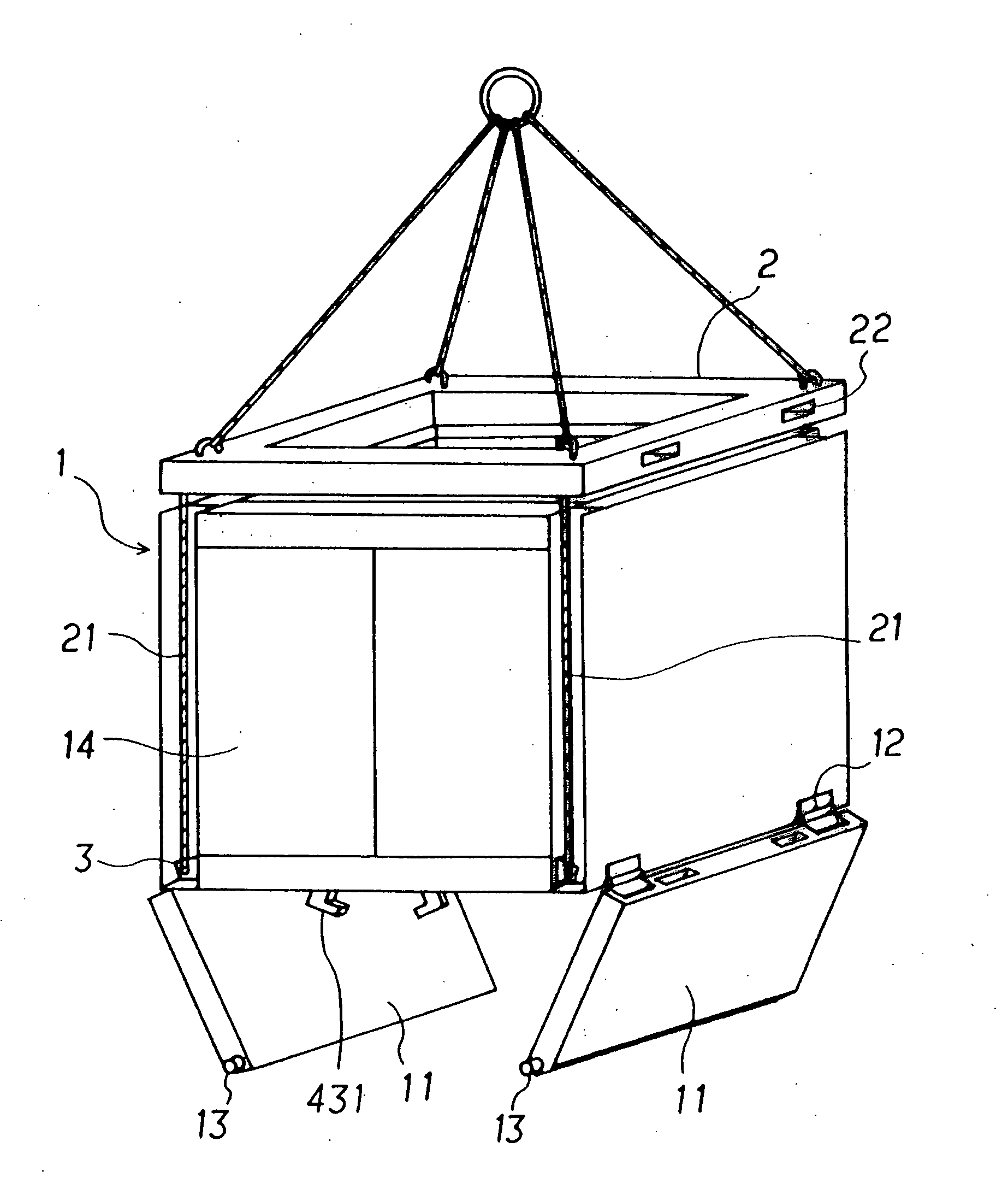 Bottom discharge container