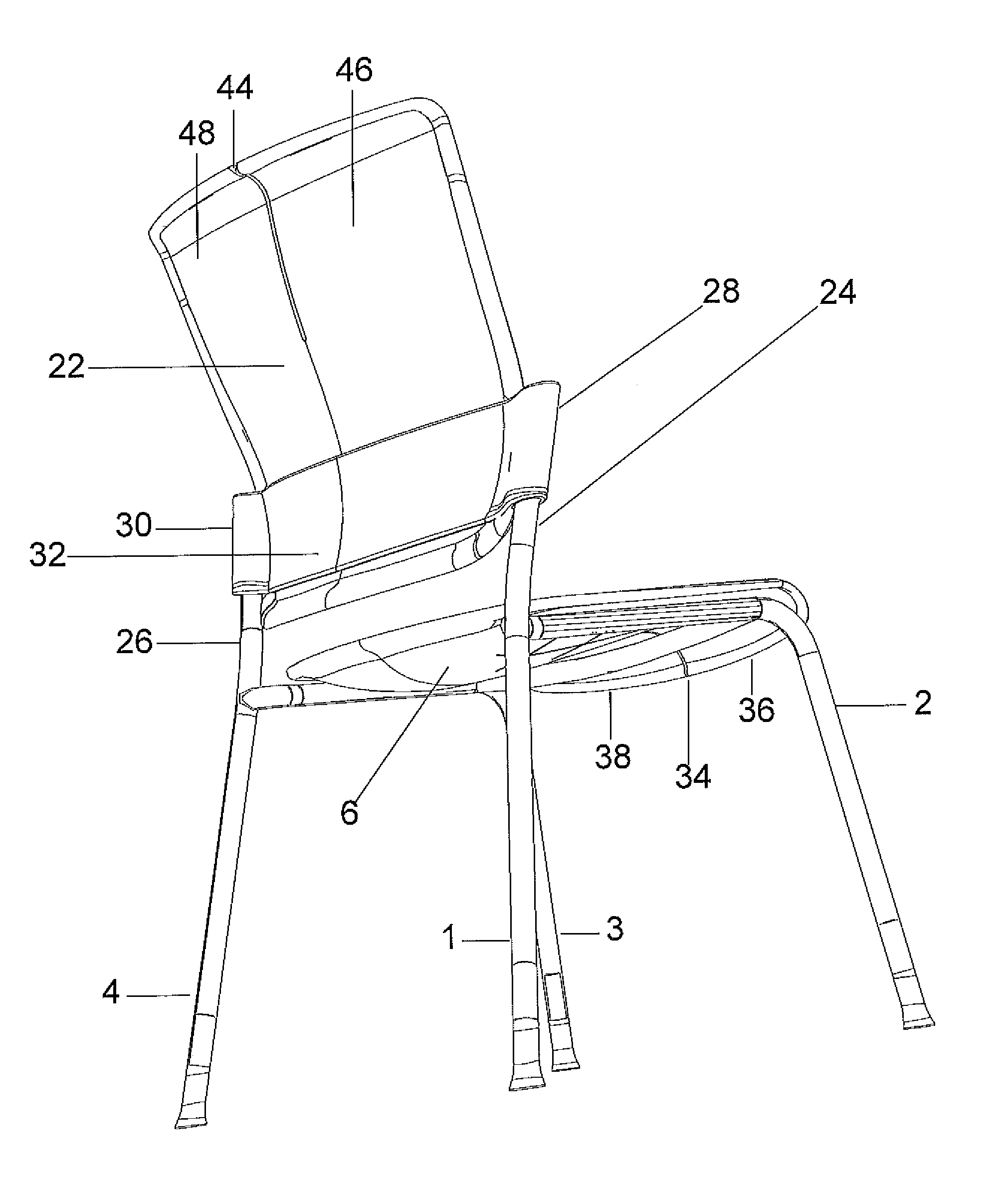 Ergonomic side chair