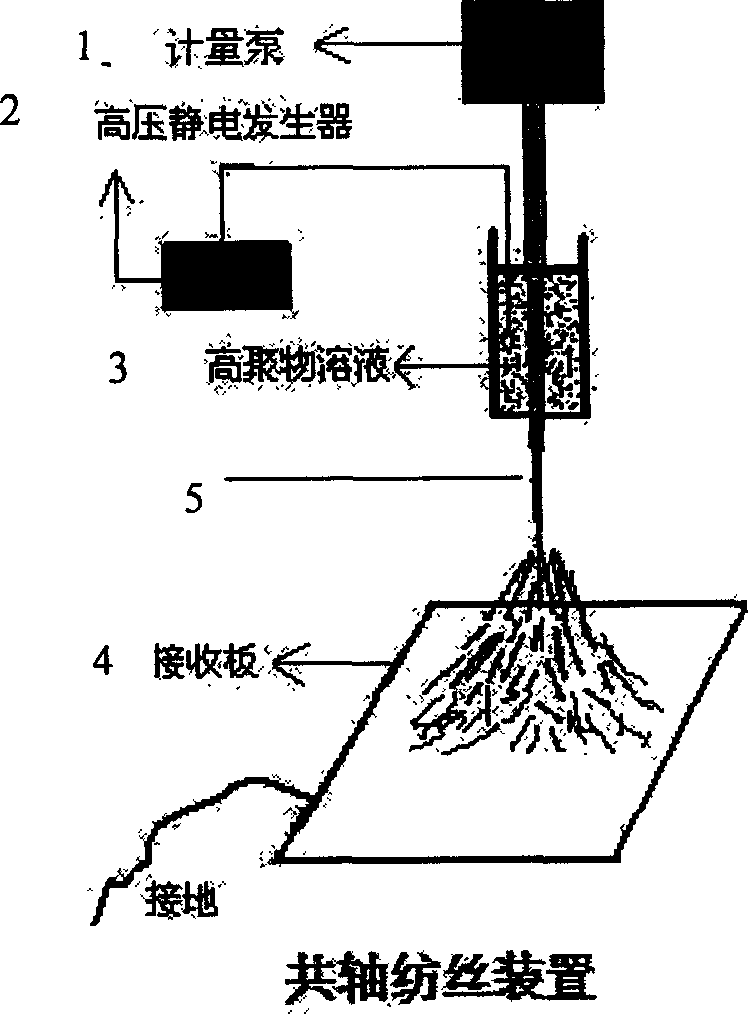 Process for preparing nanometer fiber for packaging medicine or growth factor