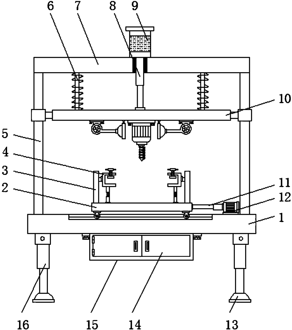 Drilling device for board machining