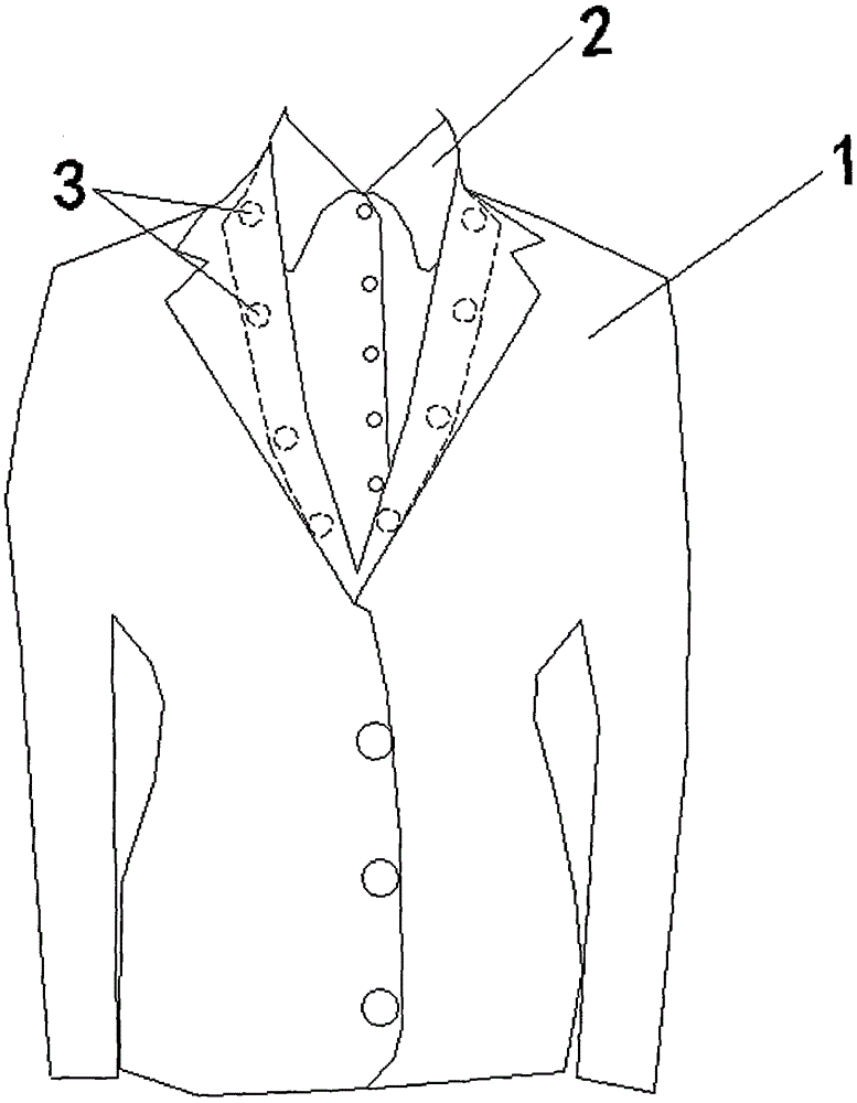 Knotted fabric garment with fake collar