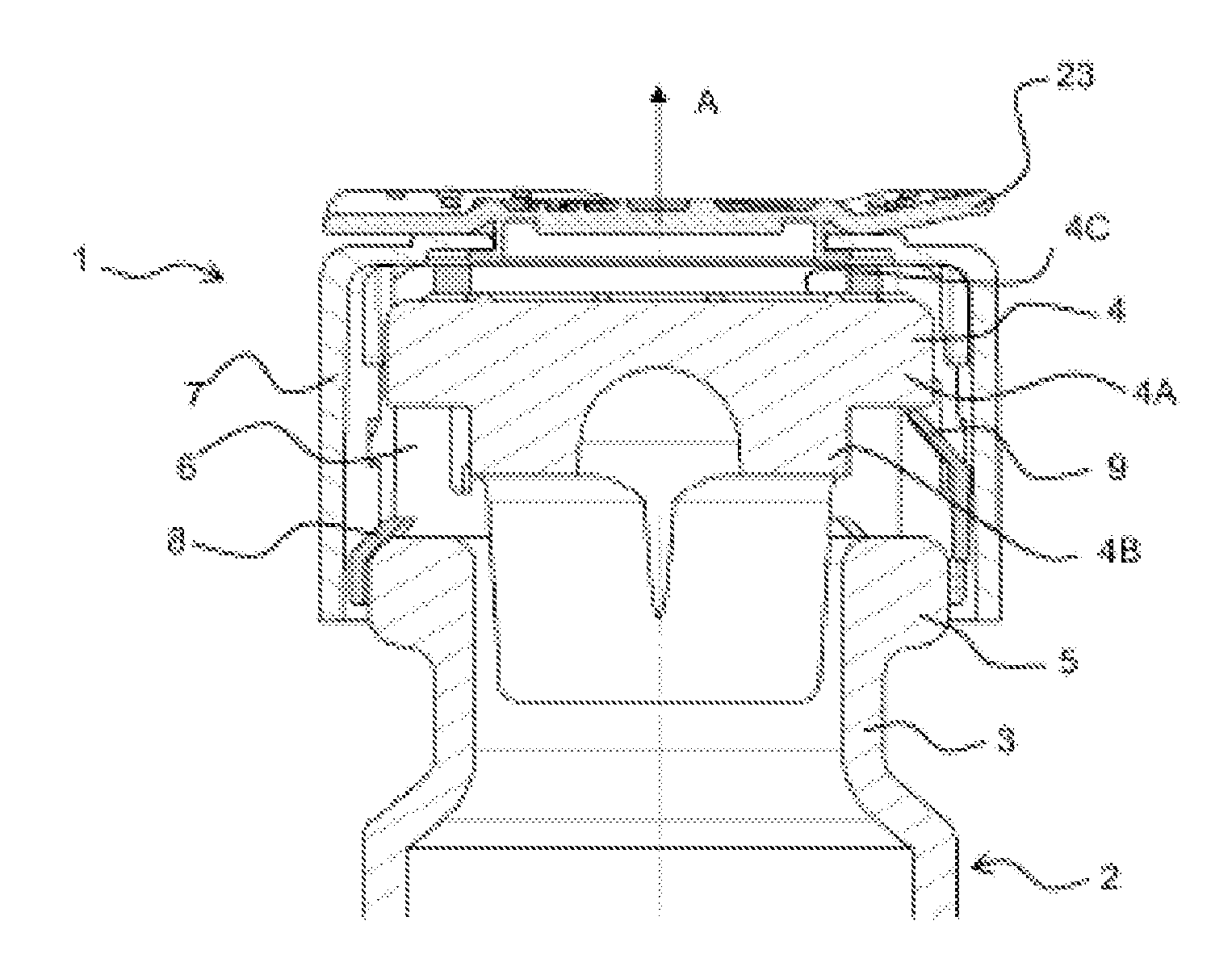 Locking cap for a vessel having a neck