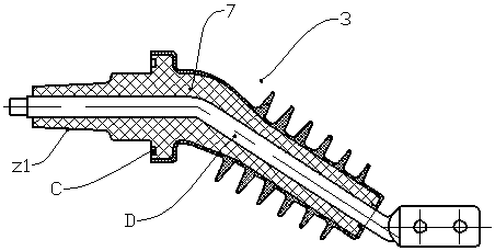 Vacuum switch on metal enclosed column of straight outgoing line sleeve