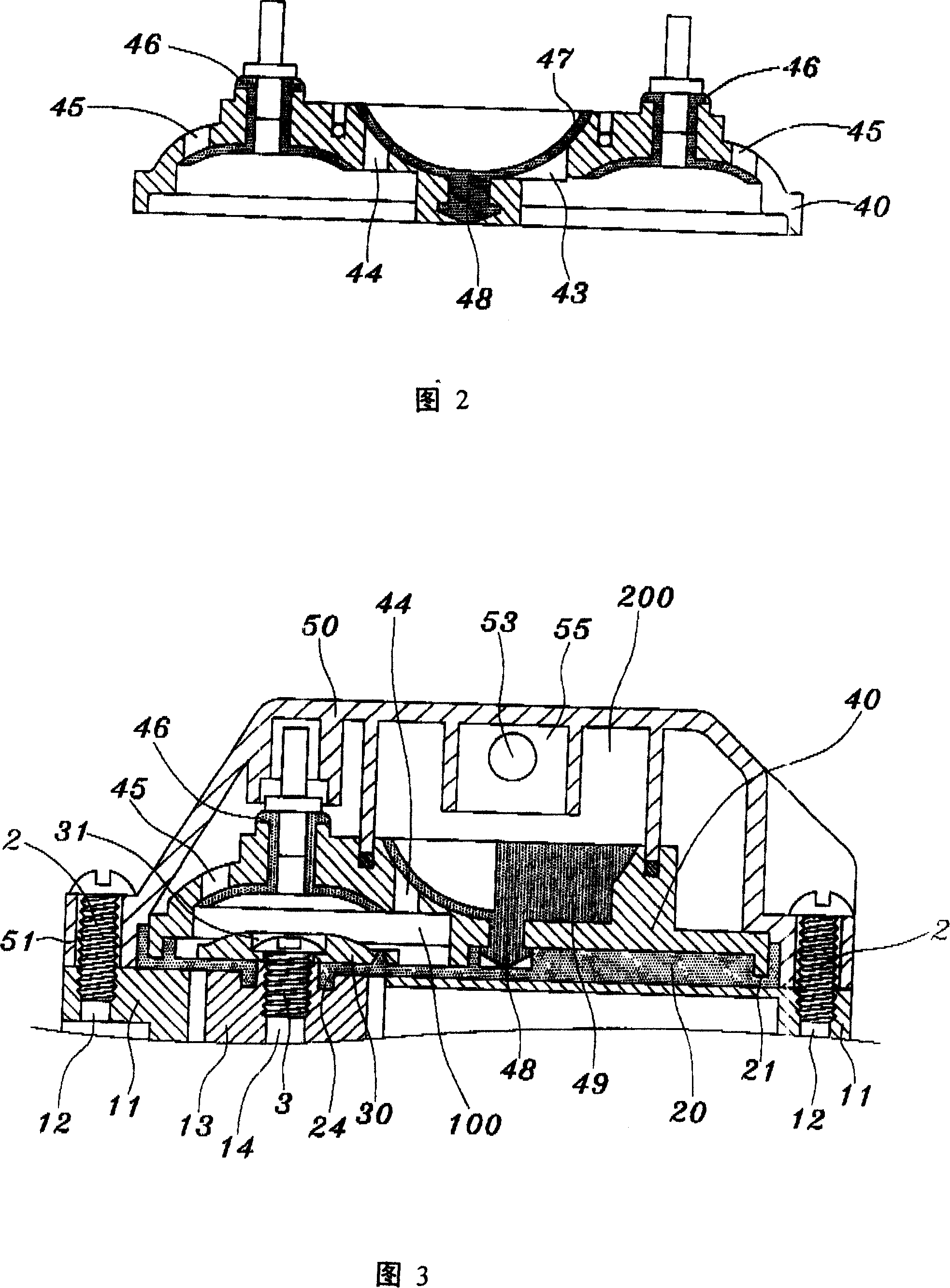 Method and construction for preventing water leakage in diaphragm type compression pump