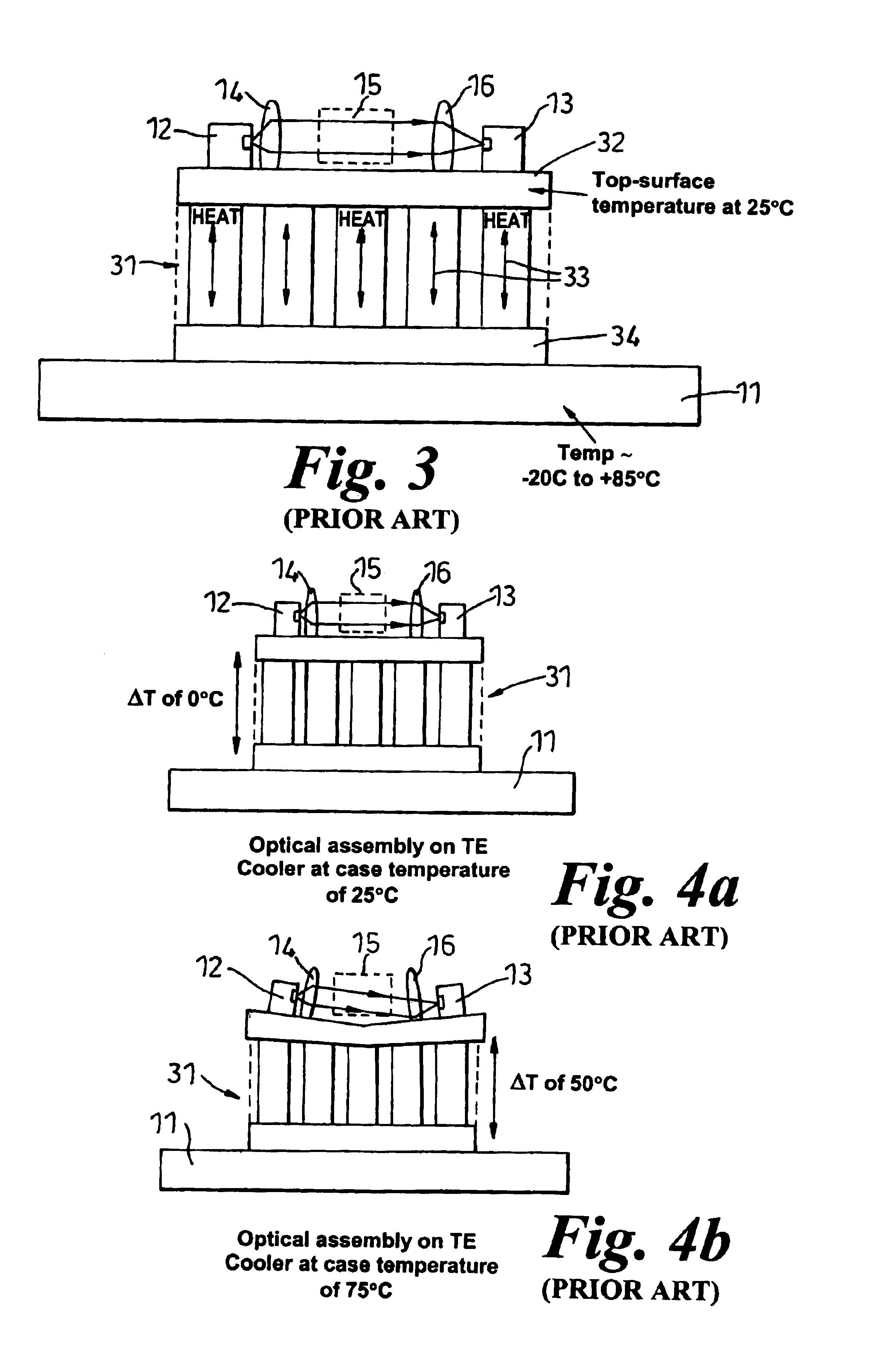 Thermo-electric cooler for use in an optical assembly