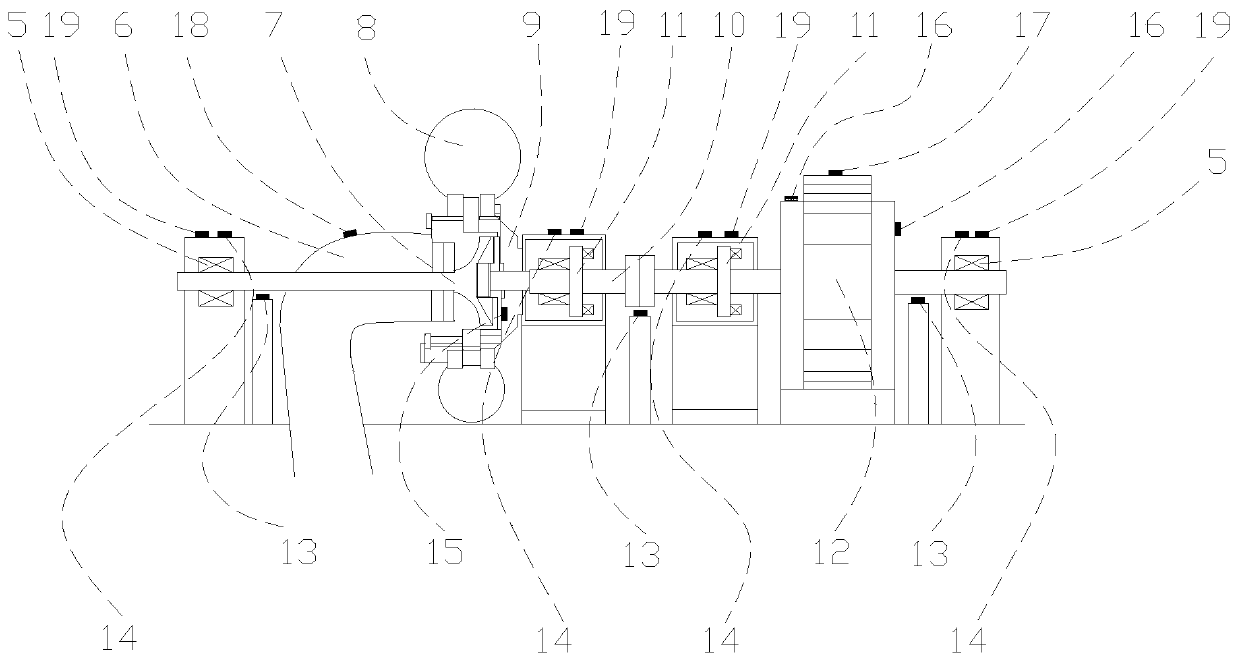 Small horizontal water turbine generator set state monitoring device based on radio frequency identification technology