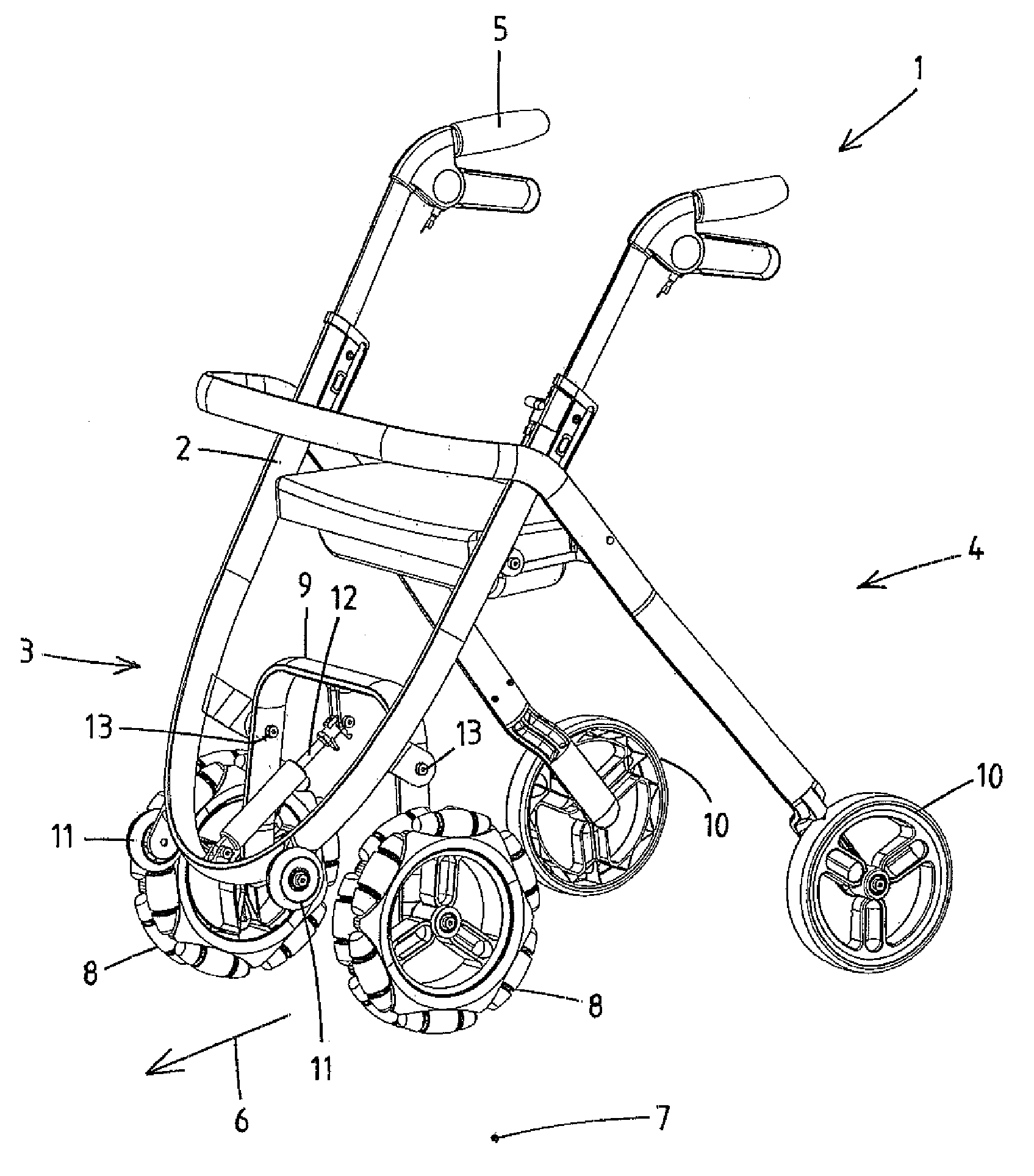 Walking Aid Adapted For Mounting A Height Obstacle