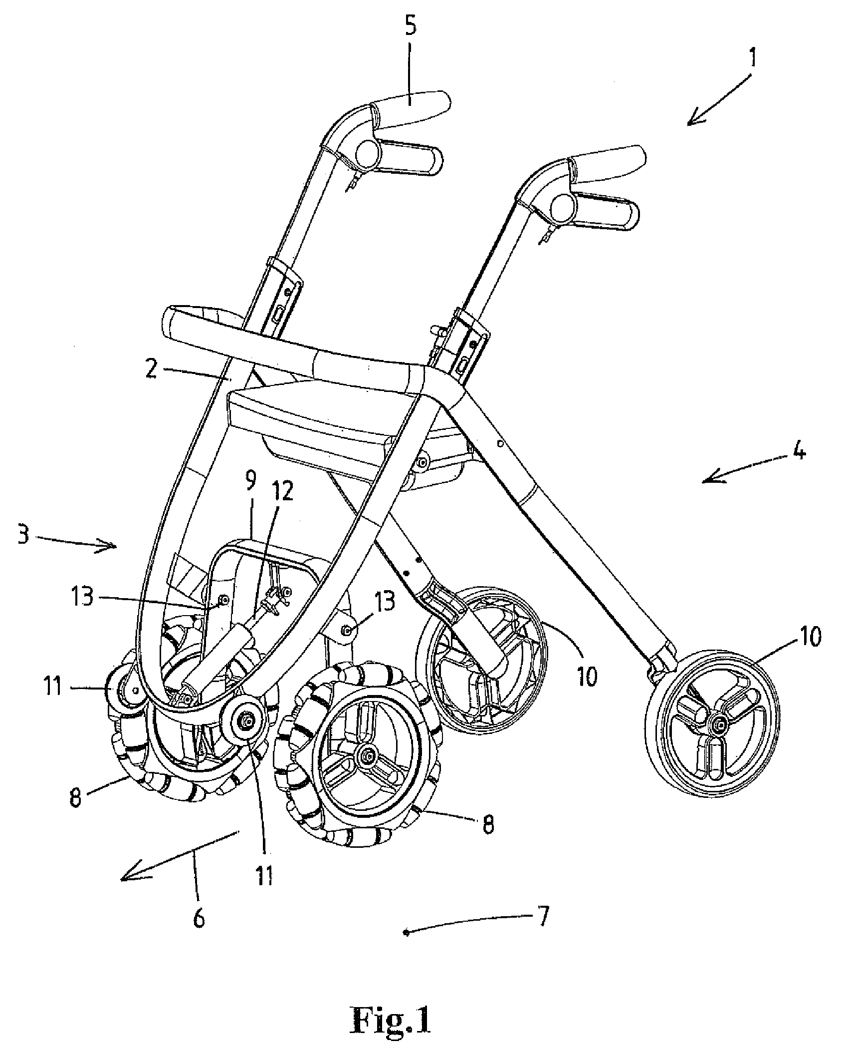 Walking Aid Adapted For Mounting A Height Obstacle