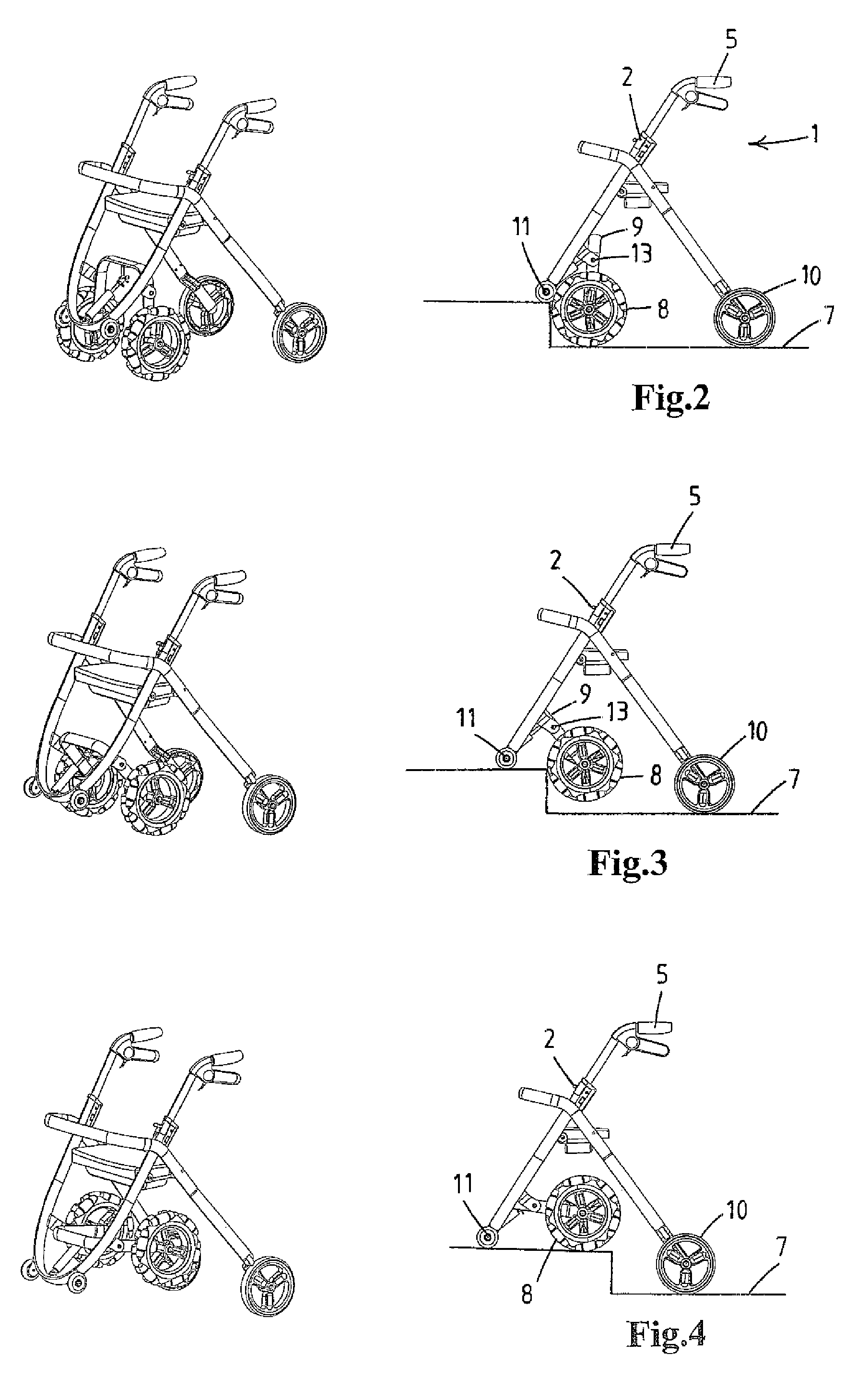 Walking Aid Adapted For Mounting A Height Obstacle