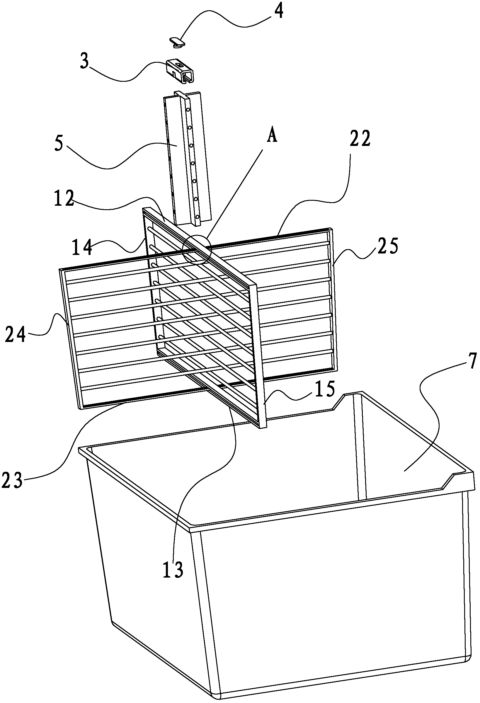 Separating shelf assembly for refrigerator drawer and refrigerator provided with same