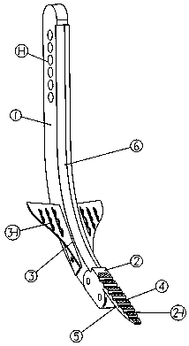 Bionic sub-soiling shovel