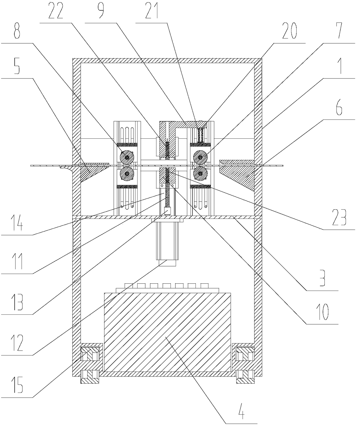 A mobile steel strip thickness detection device