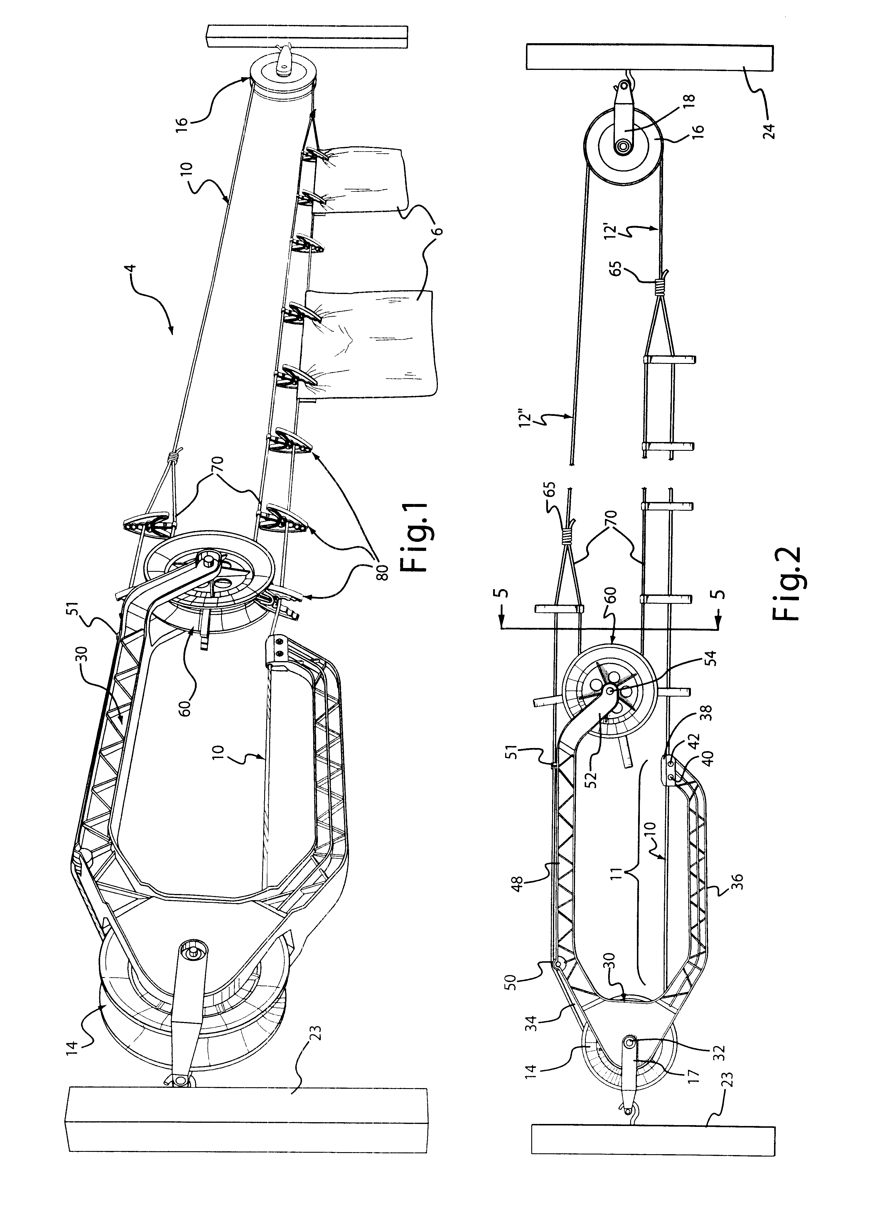 Clothesline system with a support system and improved clothespins