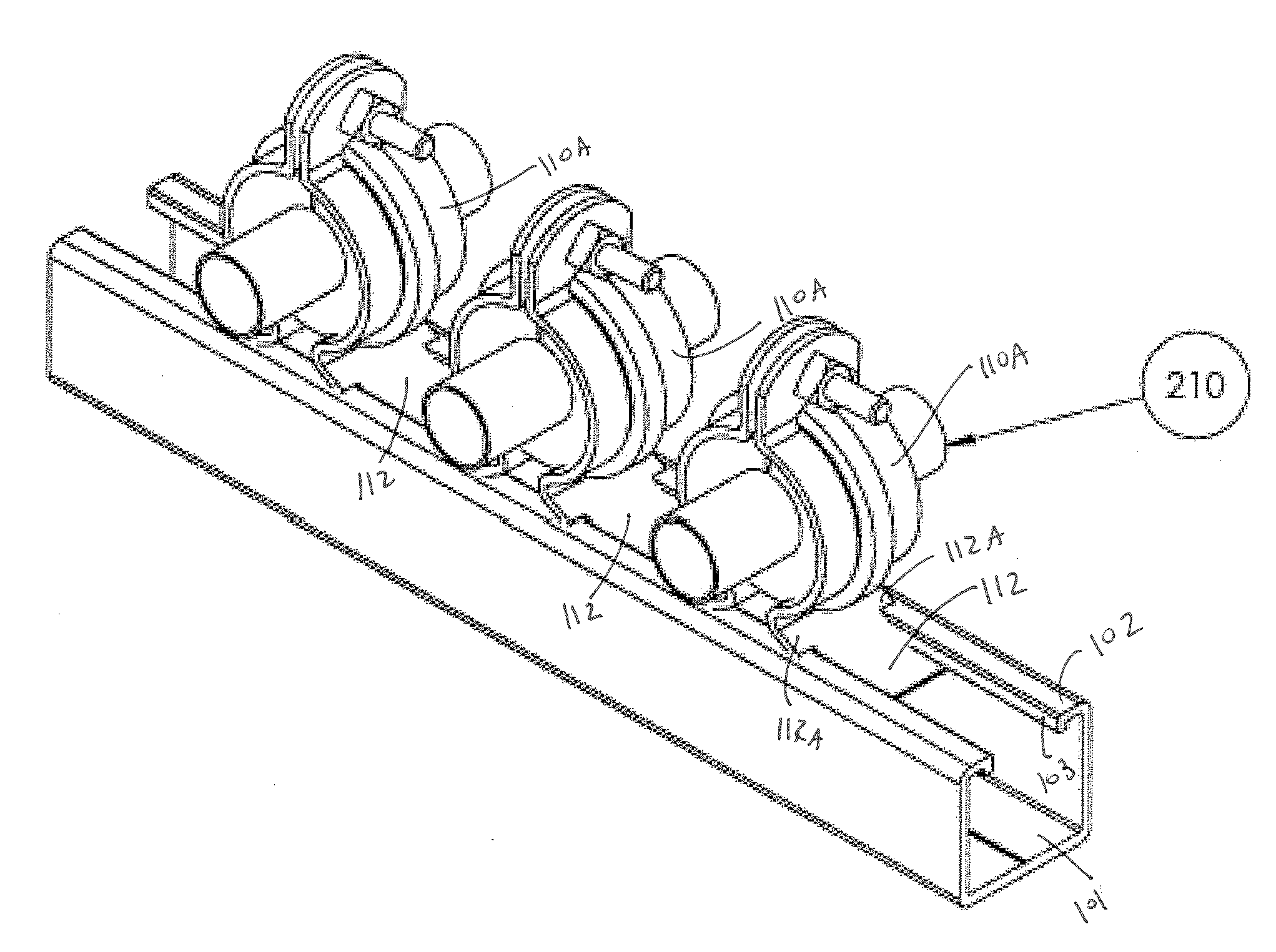 Slanted bolstering device for pipe support system