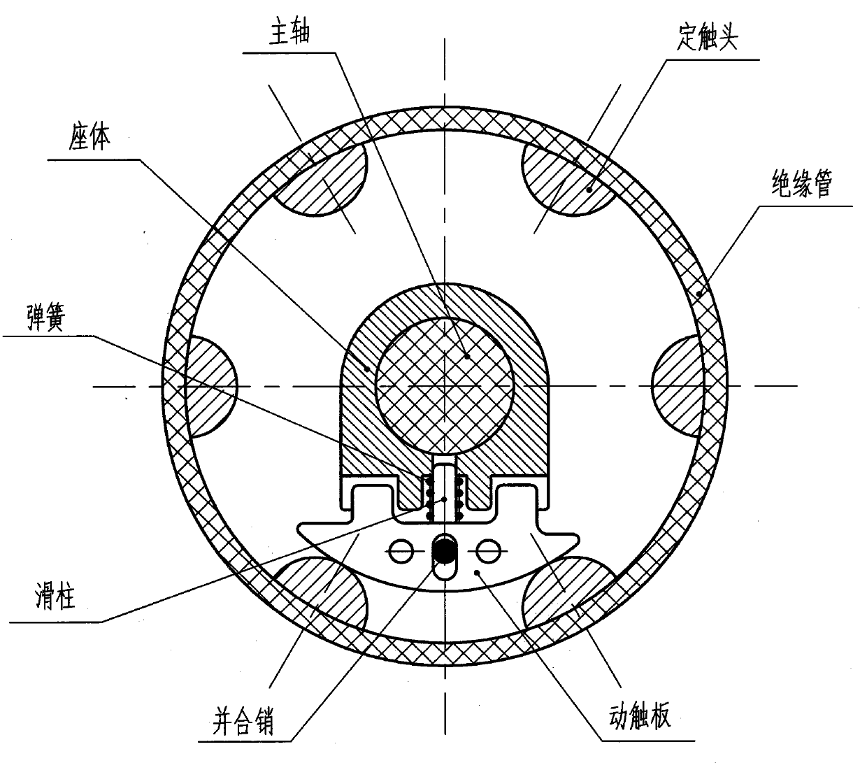 Innovative contact switching mechanism of tapping switch