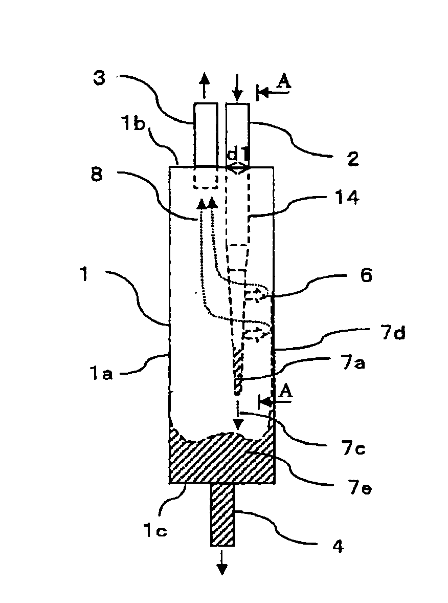 Gas-liquid separator and air conditioner equipped with the same