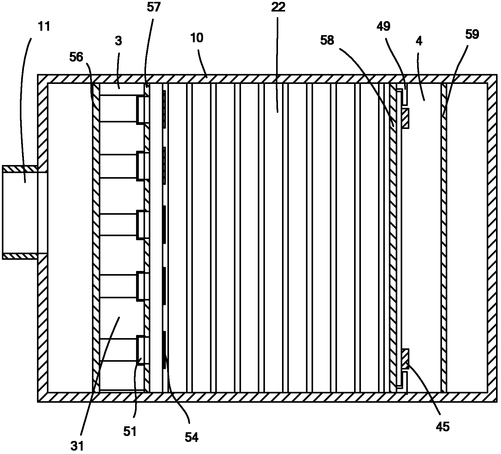 Flue gas adsorbing and purifying device for coke oven