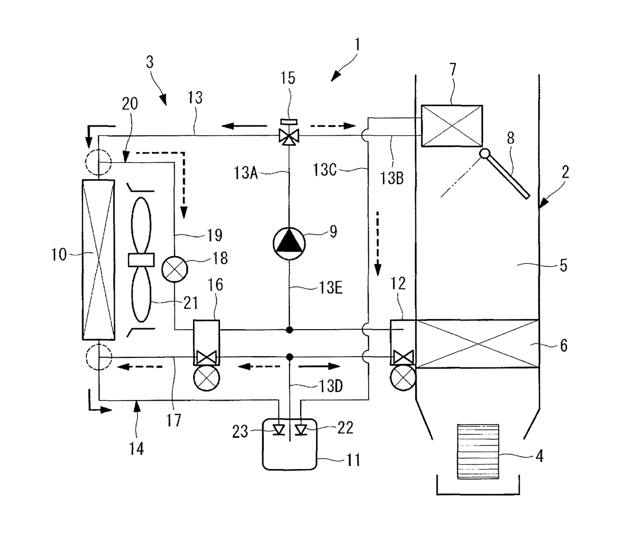 Heat-pump-type vehicular air-conditioning system