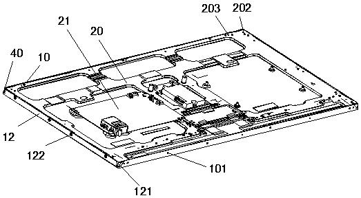 Television metal frame body and television thereof