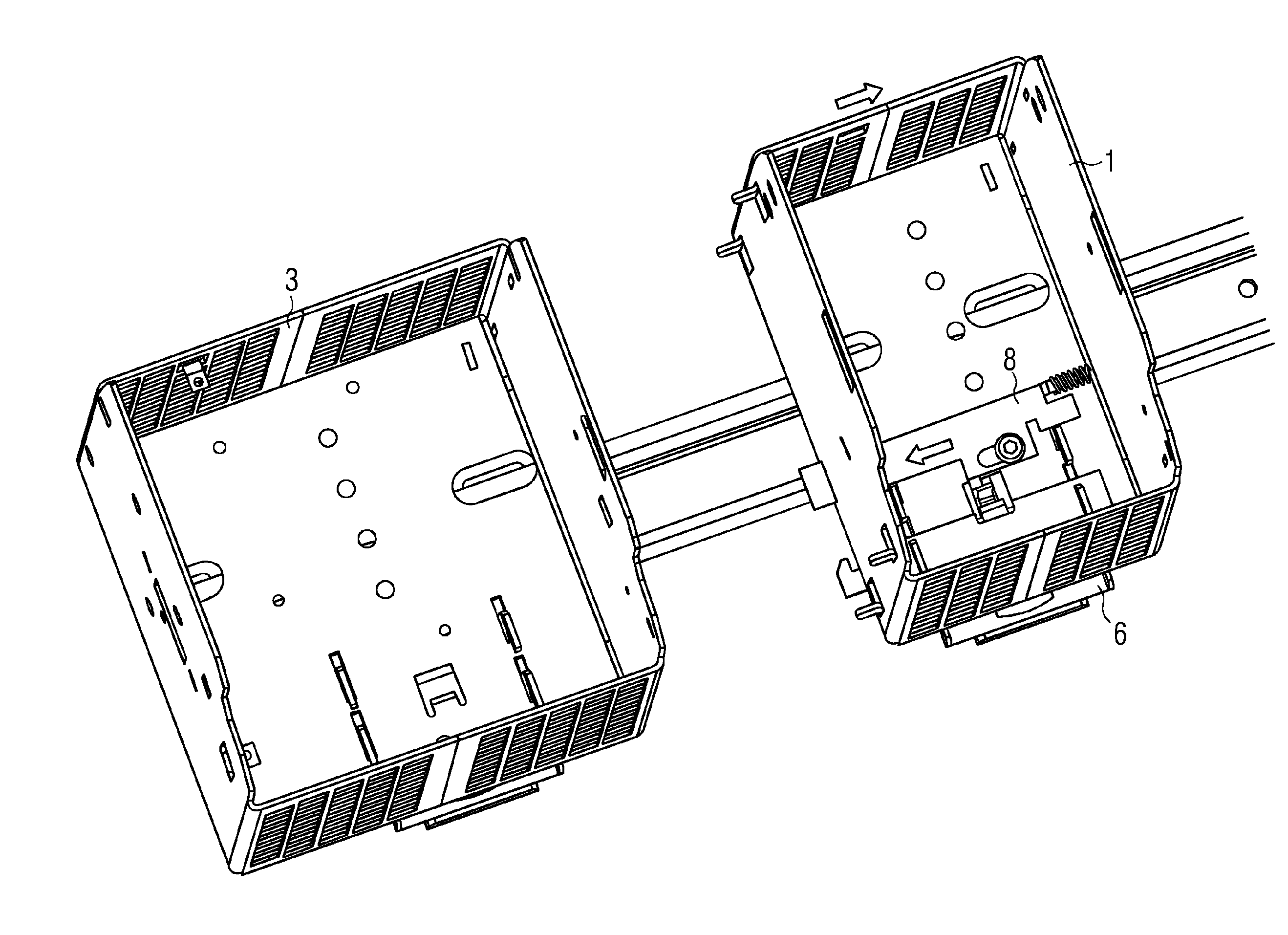 Clamp fastening for fastening a housing to a rail