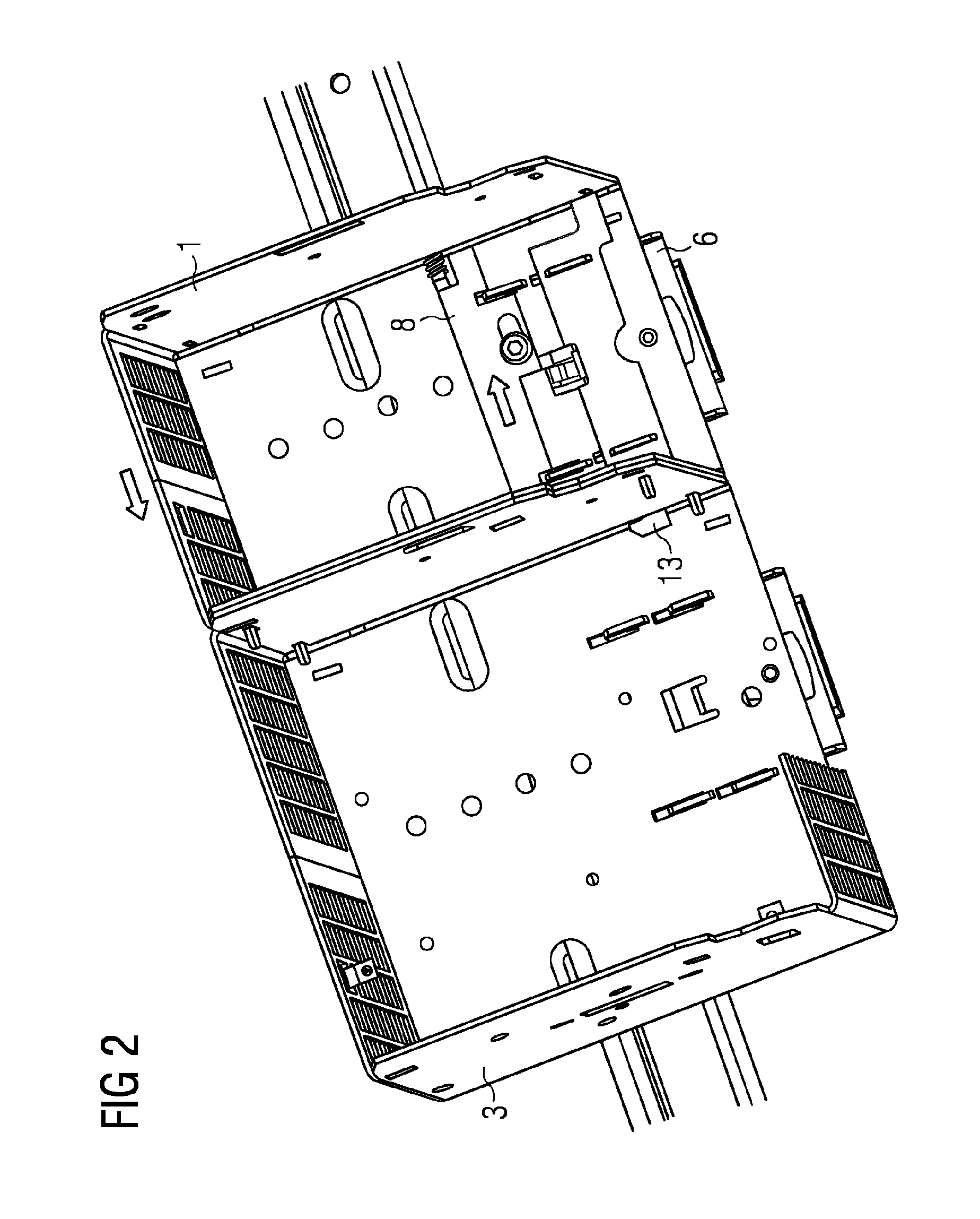 Clamp fastening for fastening a housing to a rail