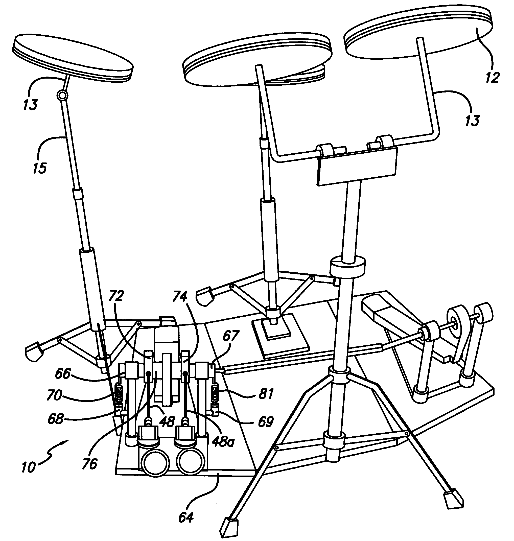 Musical drum practice pads