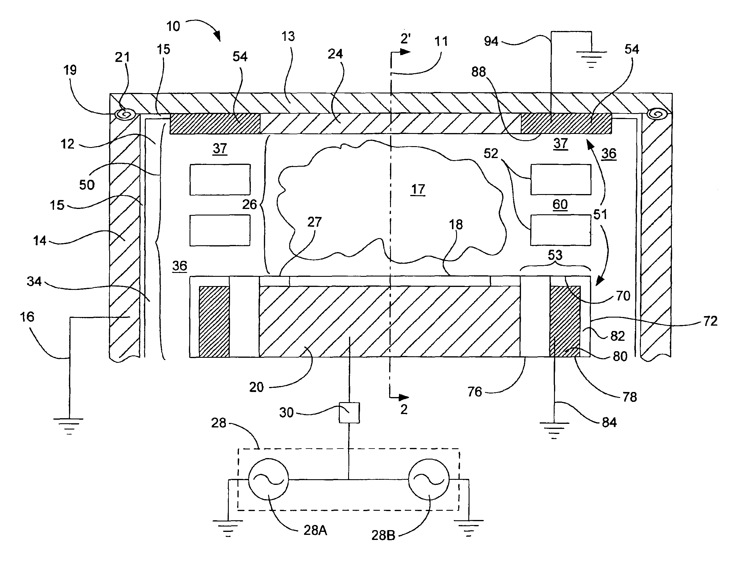 Chamber configuration for confining a plasma