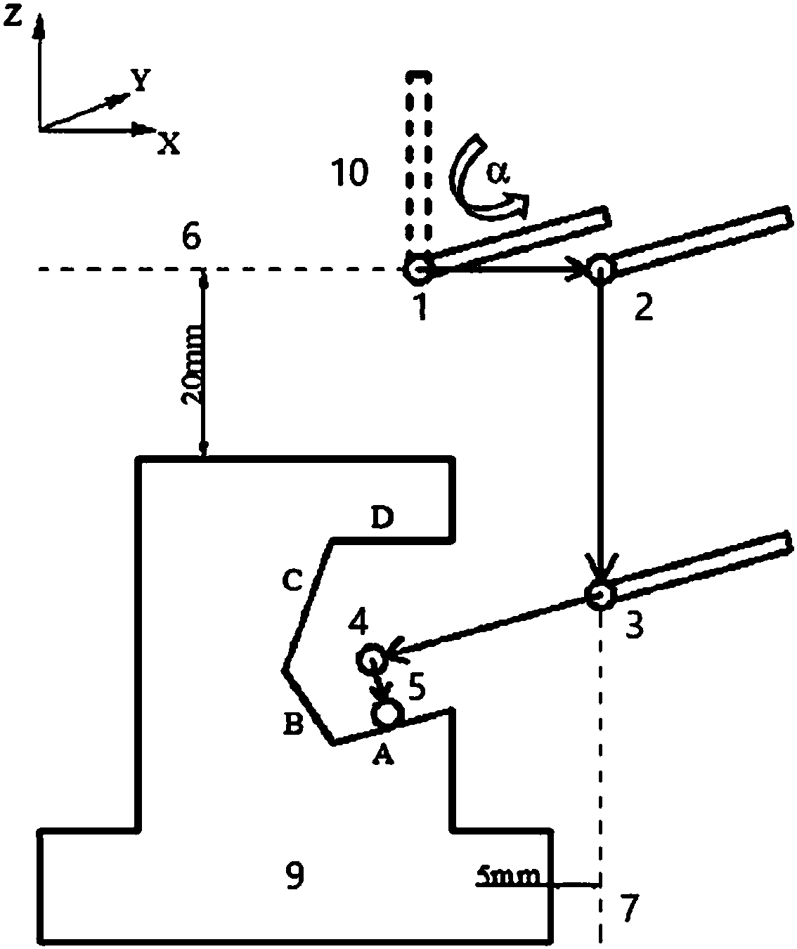 Three-coordinate automatic detection realizing method of belt back-off electrode