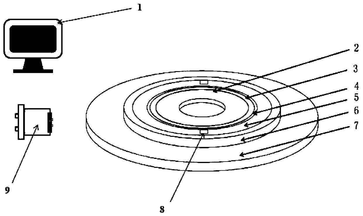 In-situ device for measuring surface crack spreading rate of thermal barrier coating system