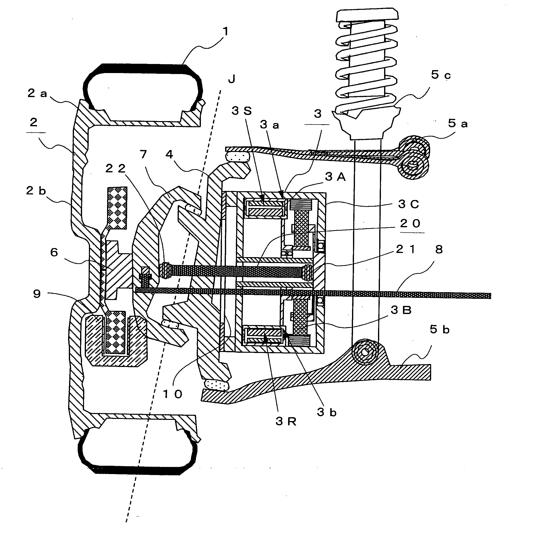 In-wheel motor system for a steering wheel