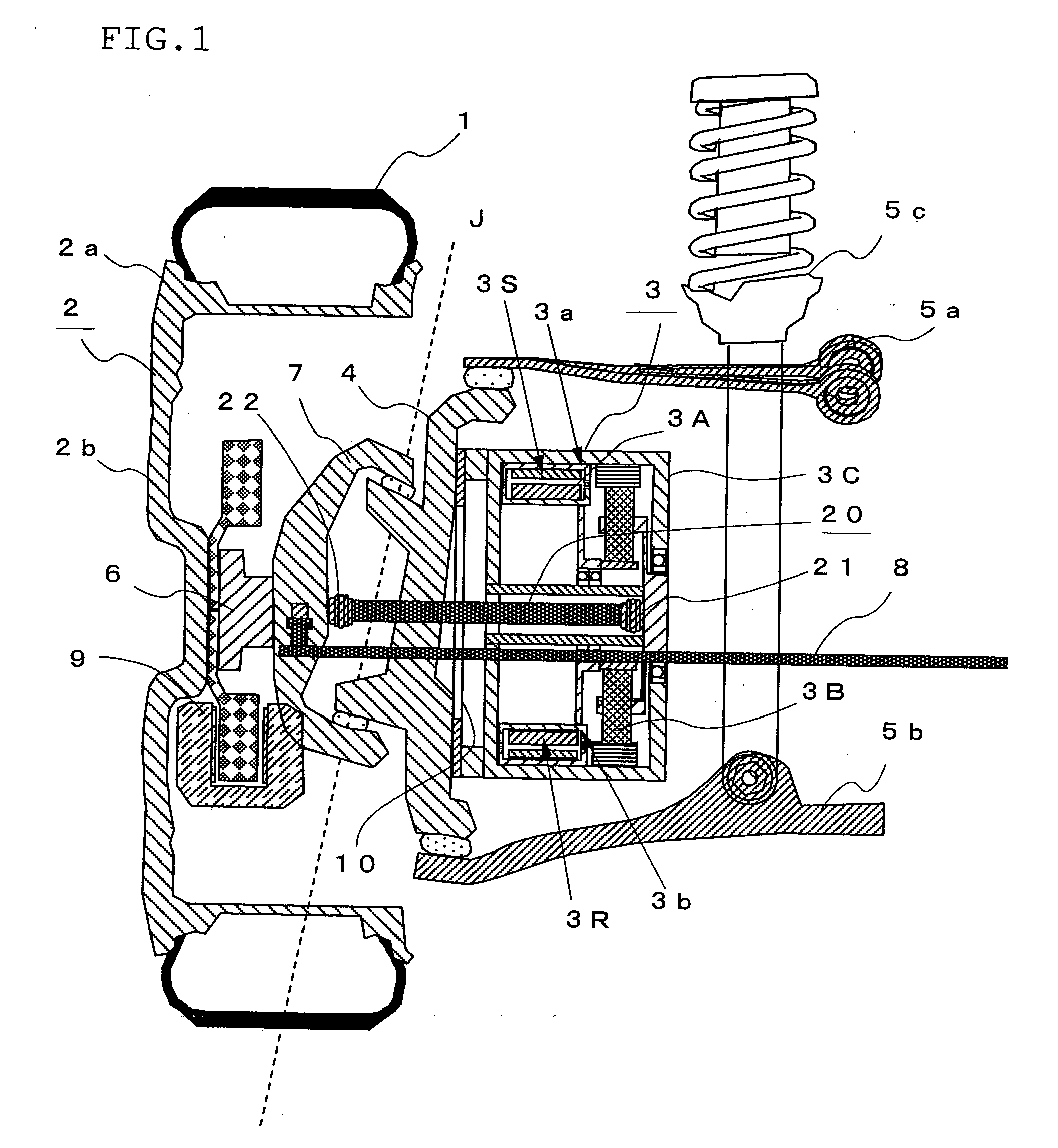 In-wheel motor system for a steering wheel