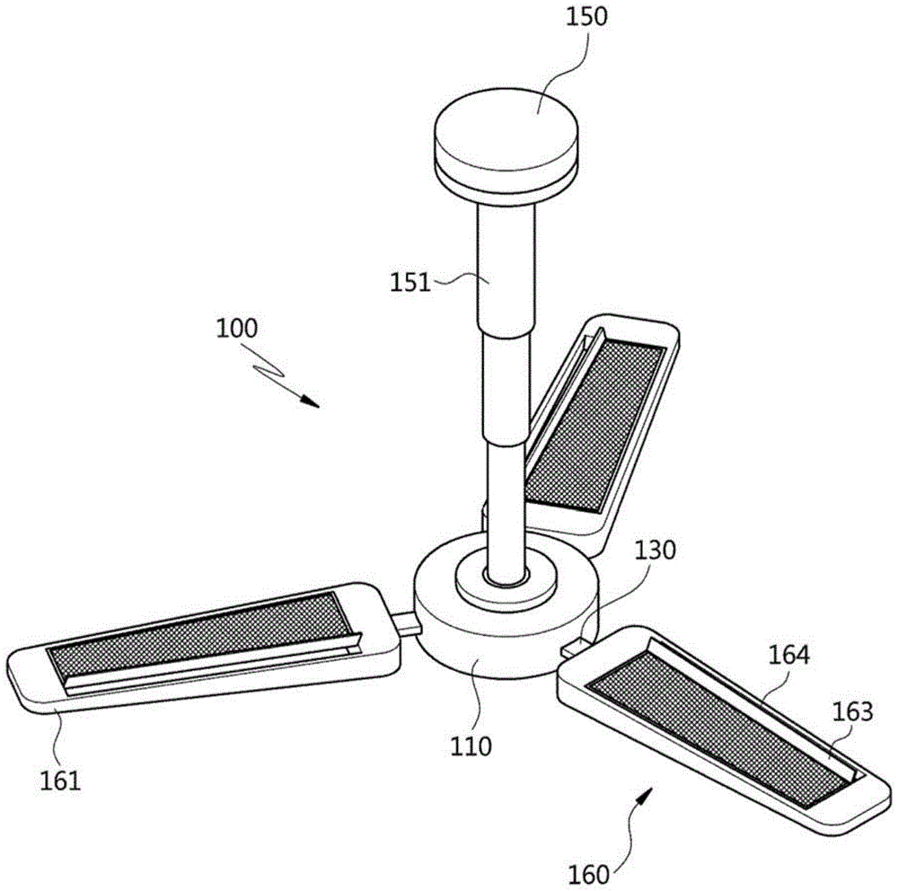 Ceiling-mounted multifunctional fan comprising polluted air sterilization and purification member