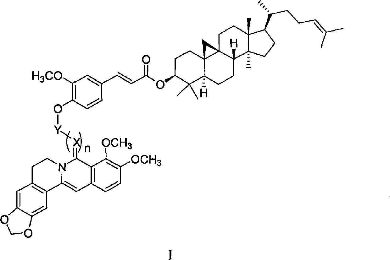 Berberine-oryzanol compound, and preparation method and application thereof