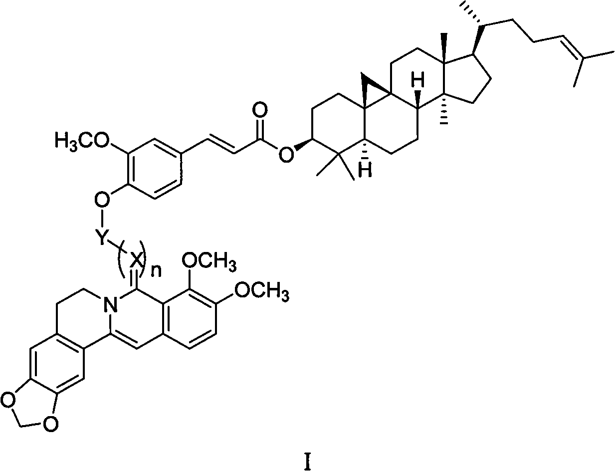 Berberine-oryzanol compound, and preparation method and application thereof